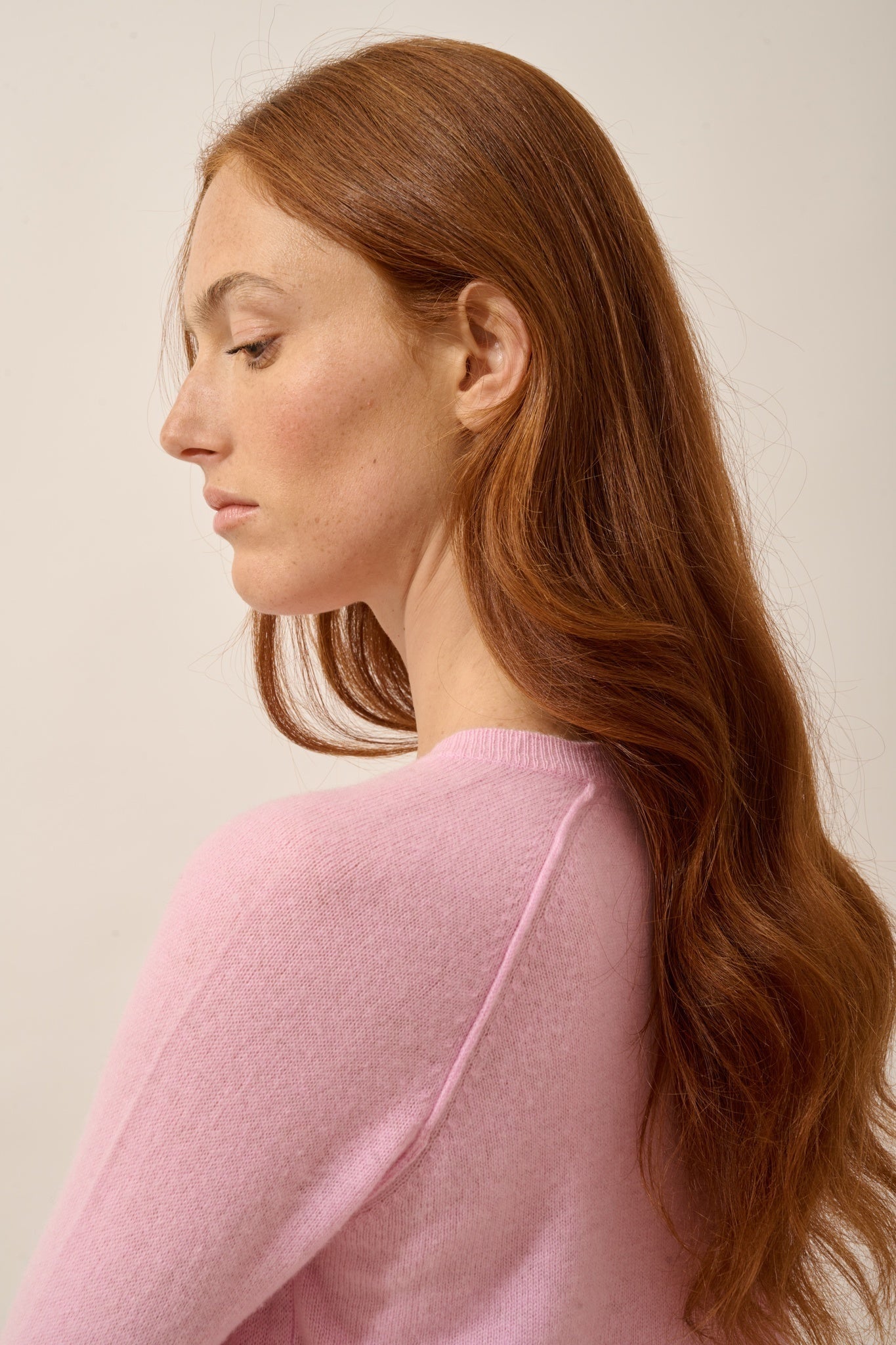 HELEN pull col rond quartz rose