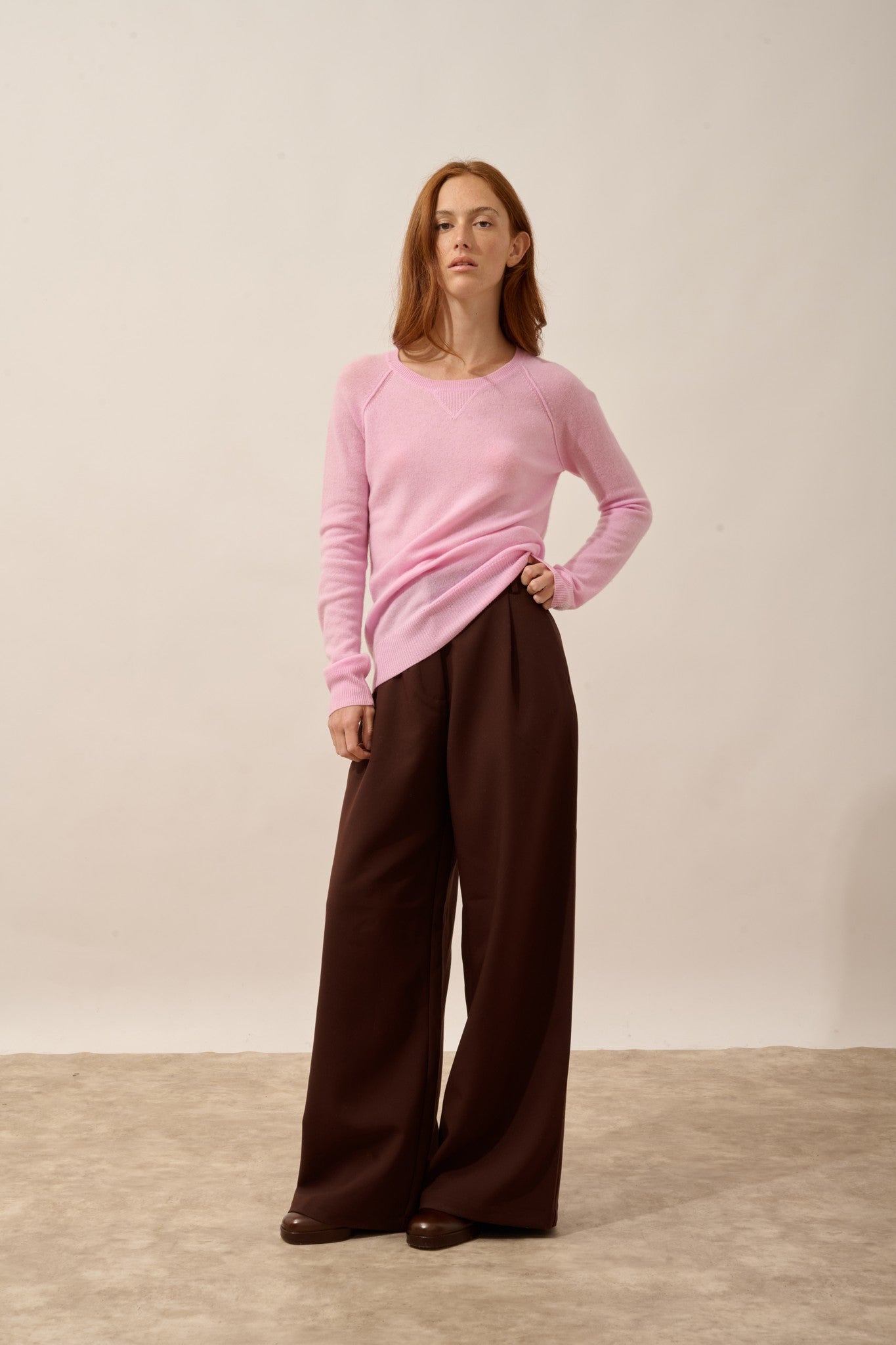 helen pull col rond quartz rose