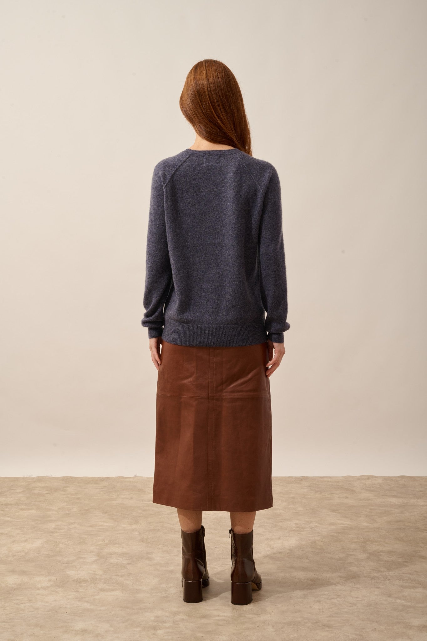 helen pull col rond violet gris chiné