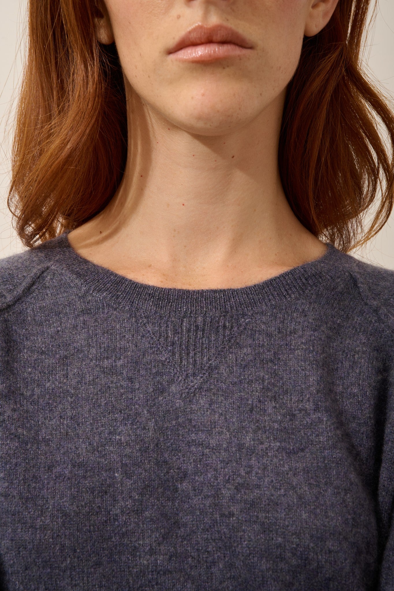 helen pull col rond violet gris chiné