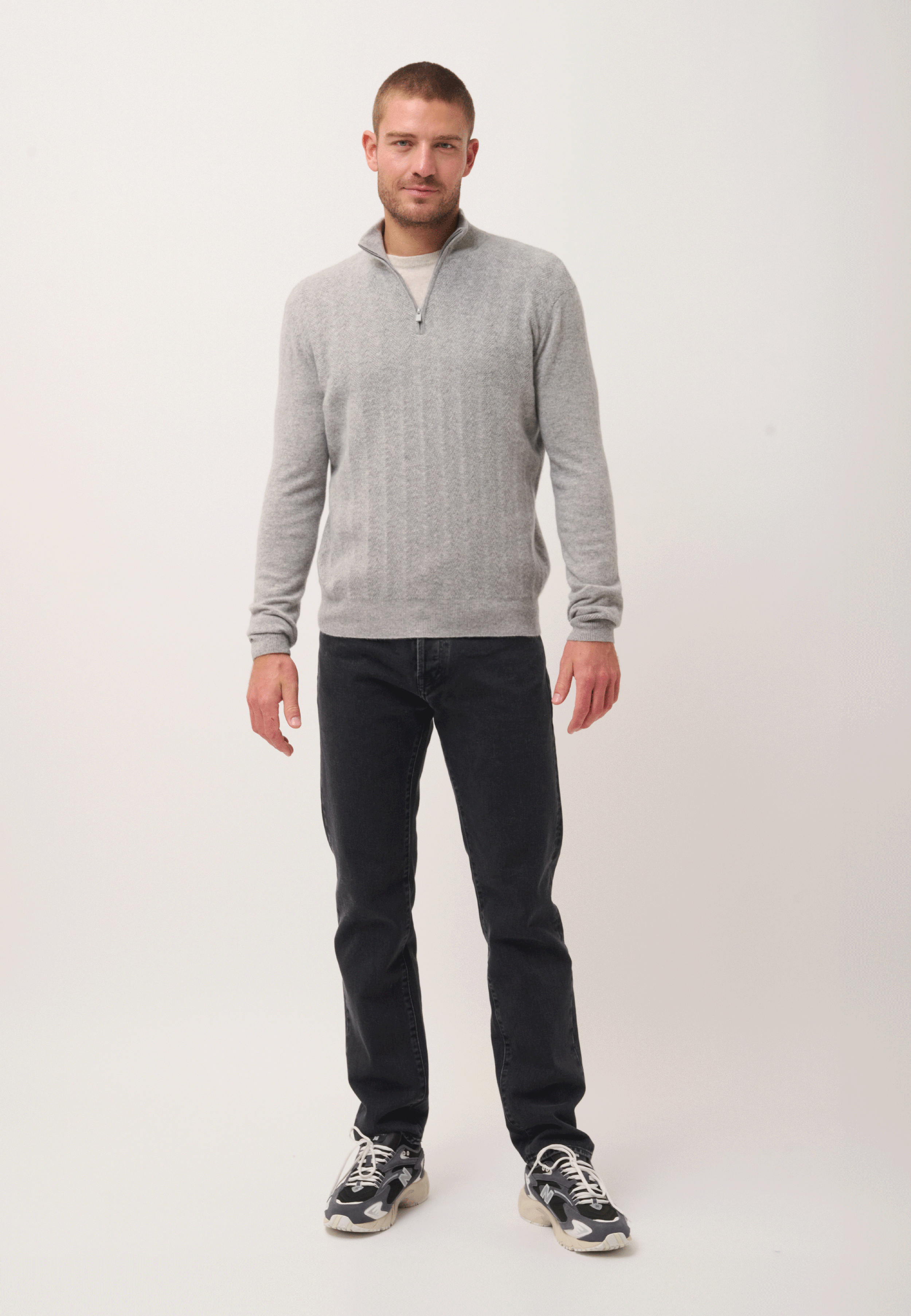 HILMIR pull col camionneur nuage chiné