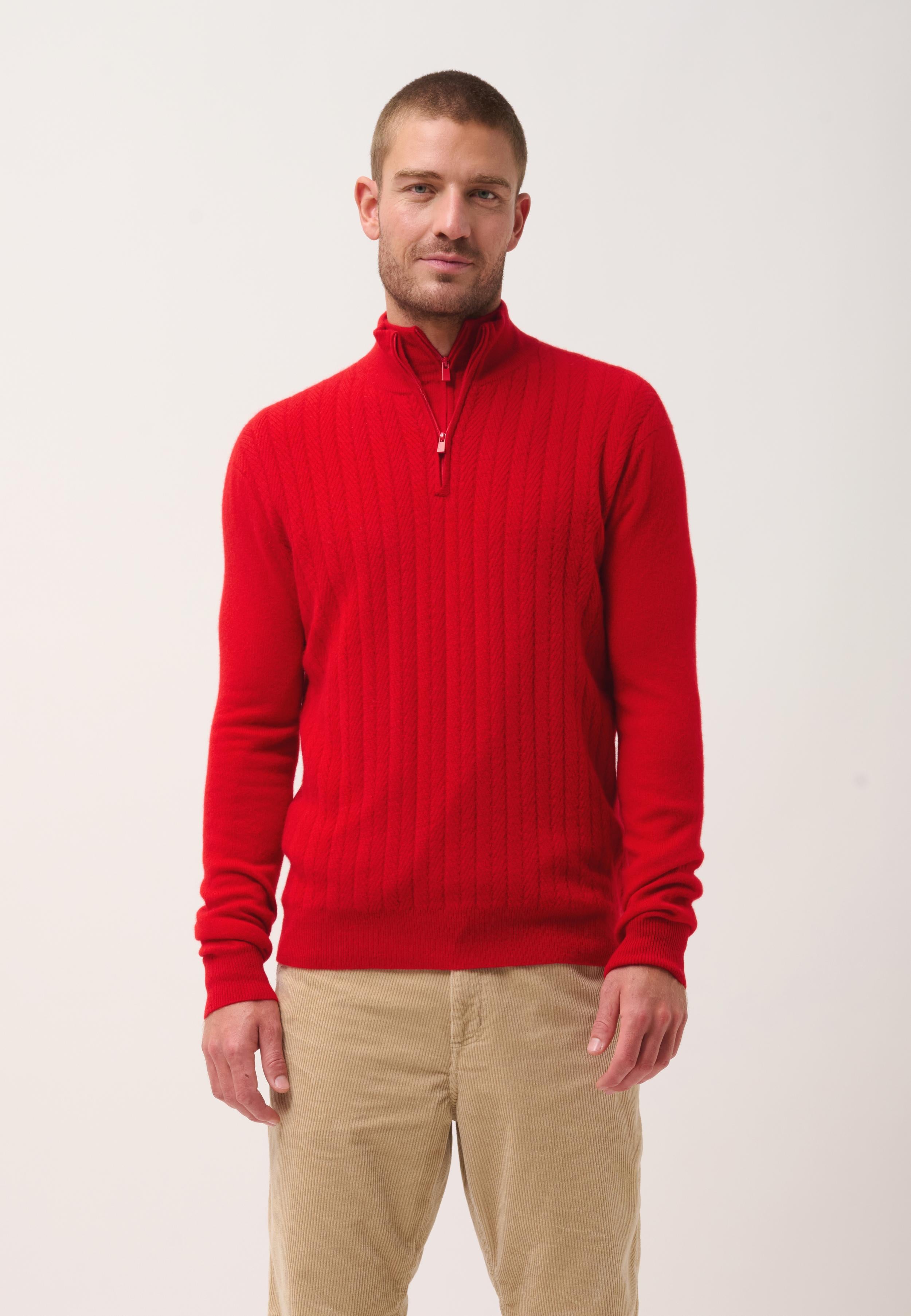 HILMIR pull col camionneur rouge