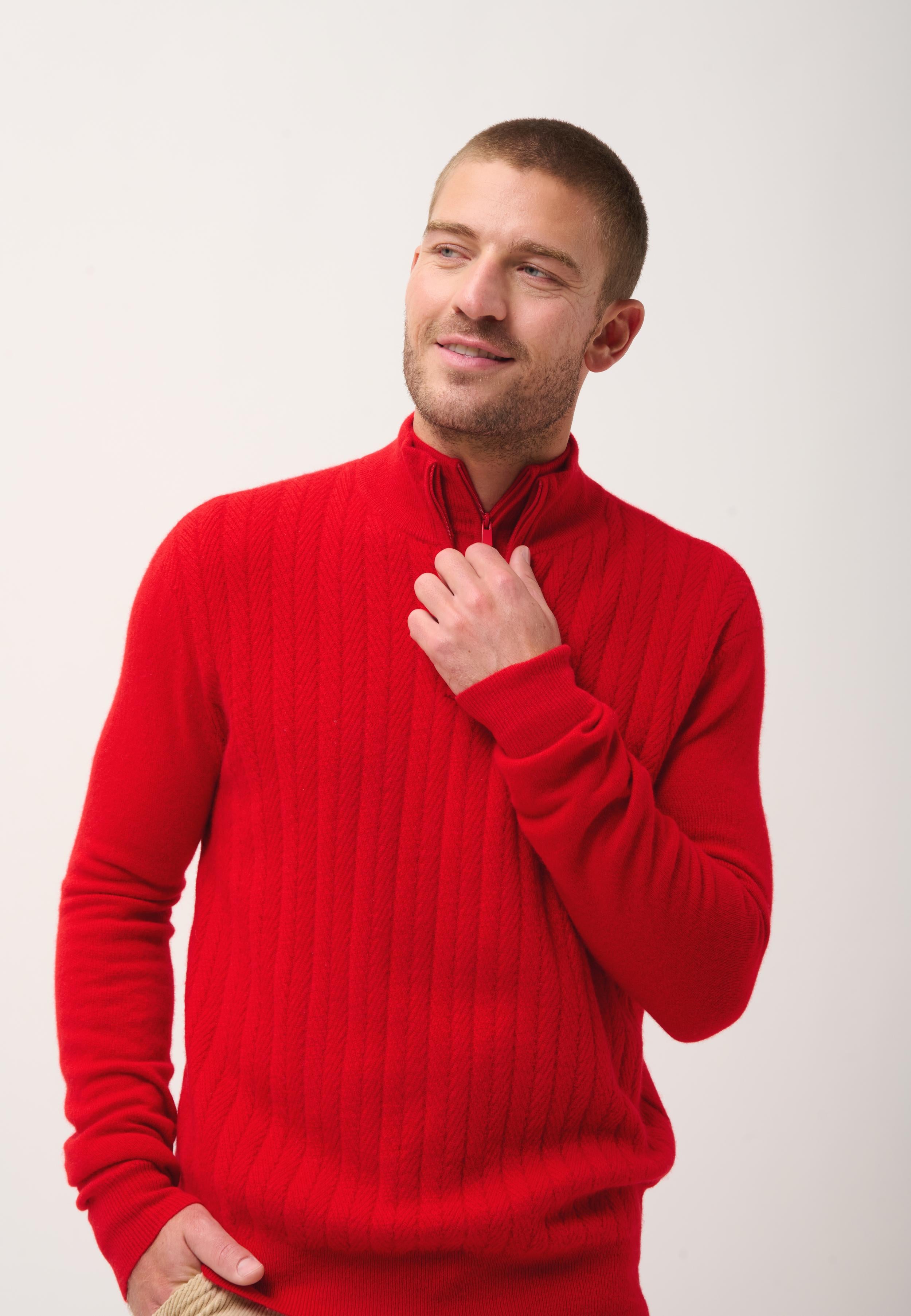HILMIR pull col camionneur rouge
