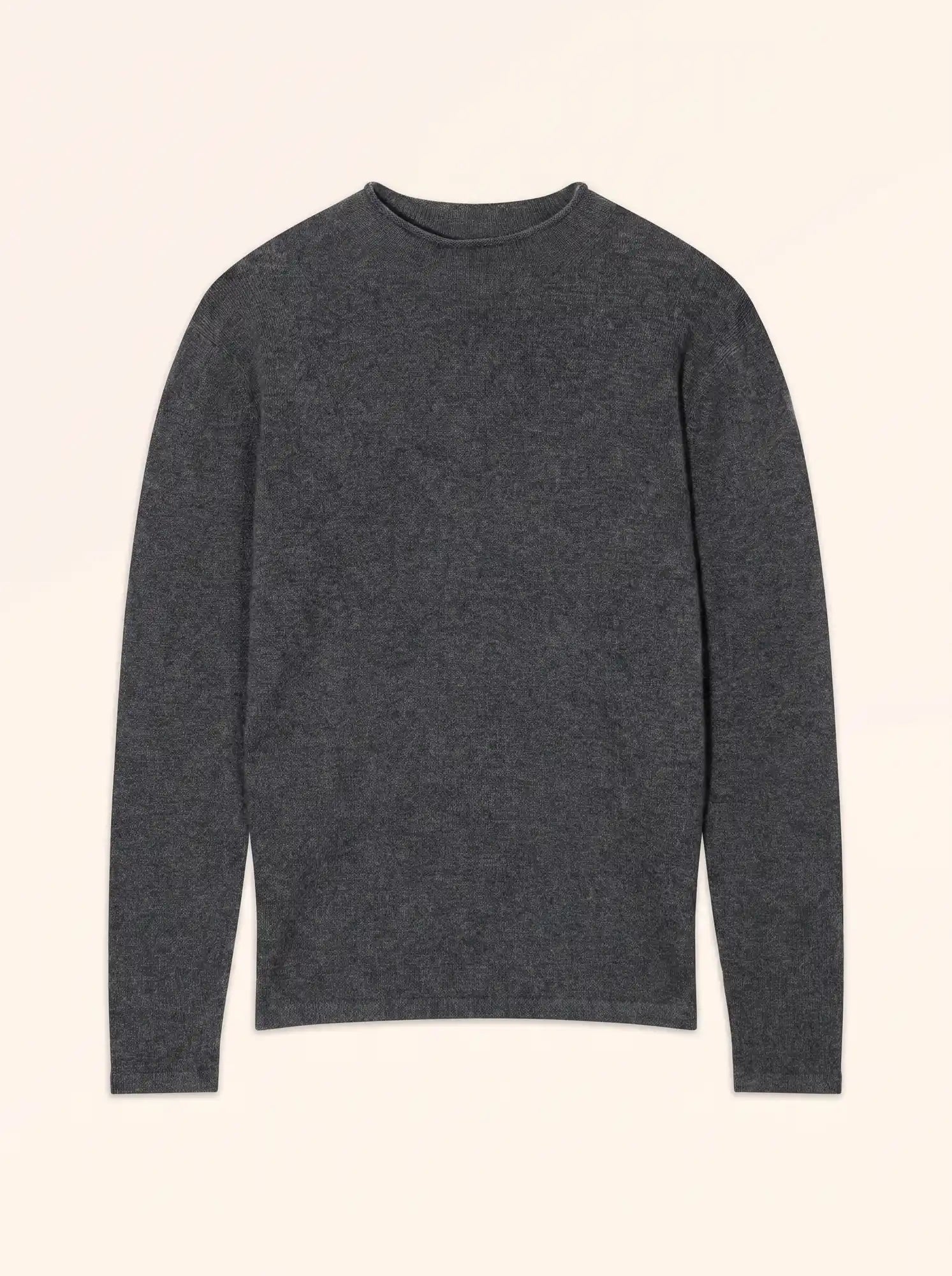 Pull Col Montant Anthracite Chiné