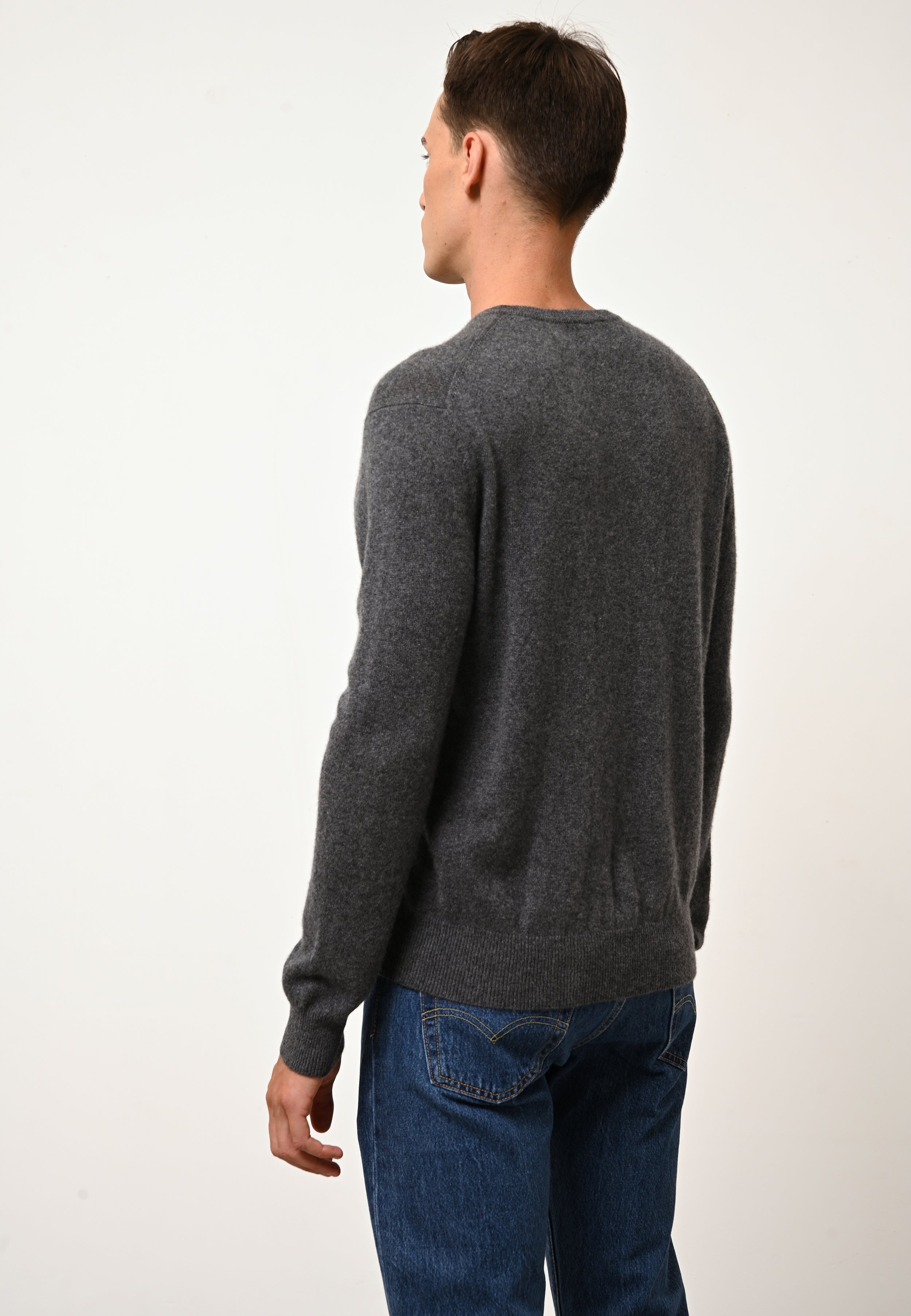 HOWARD anthracite mottled crew neck sweater