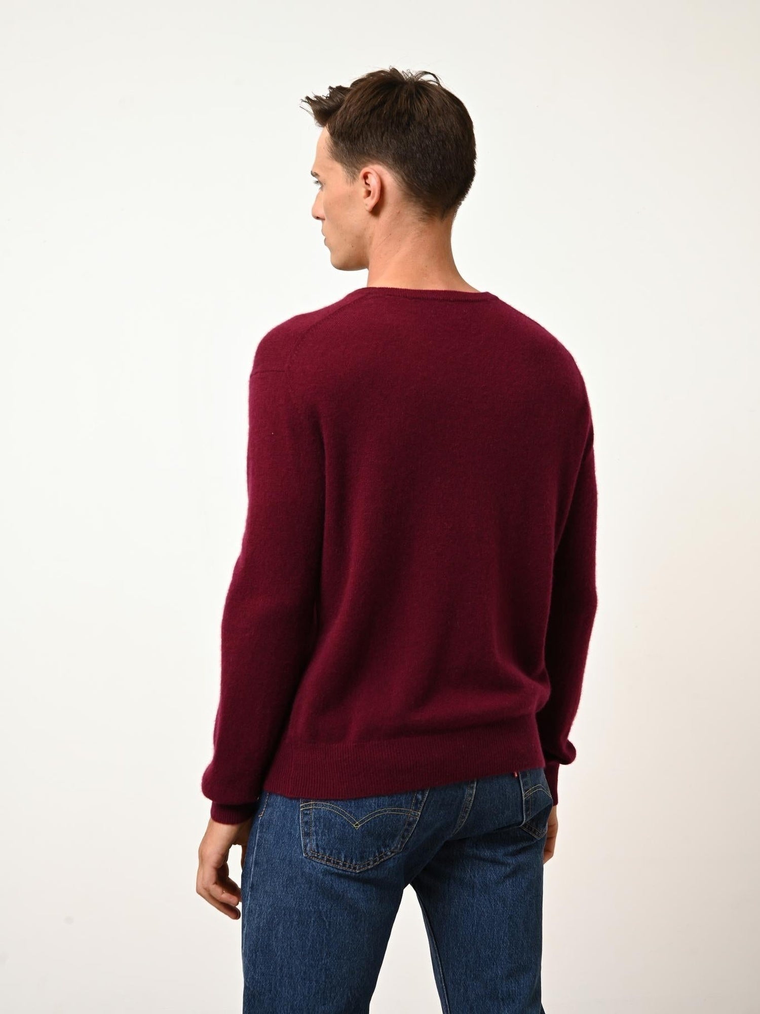 HOWARD pull col rond bordeaux
