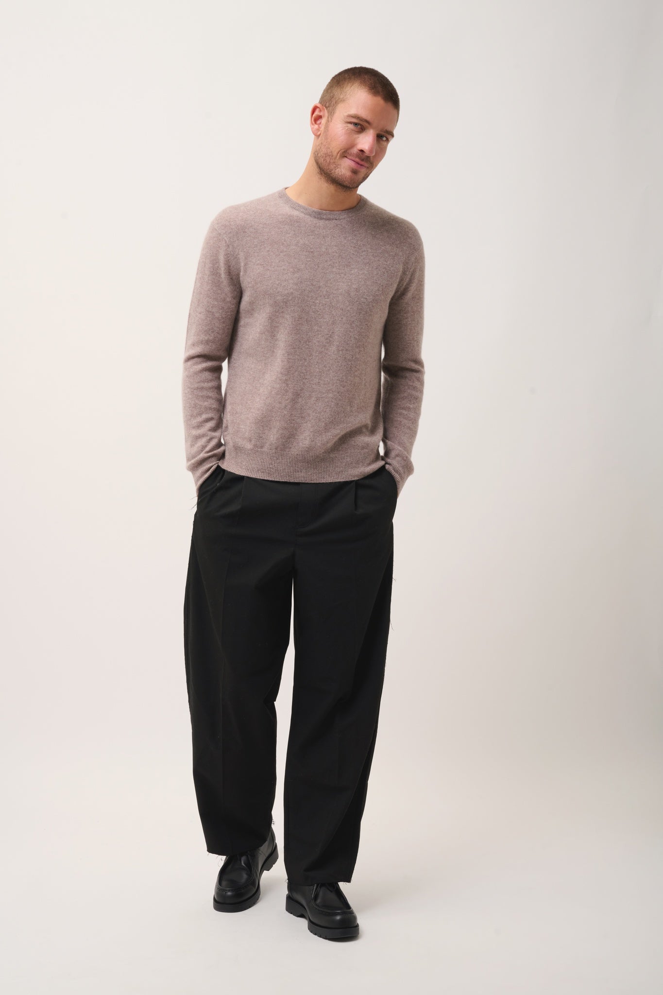 HOWARD pull col rond caribou chiné