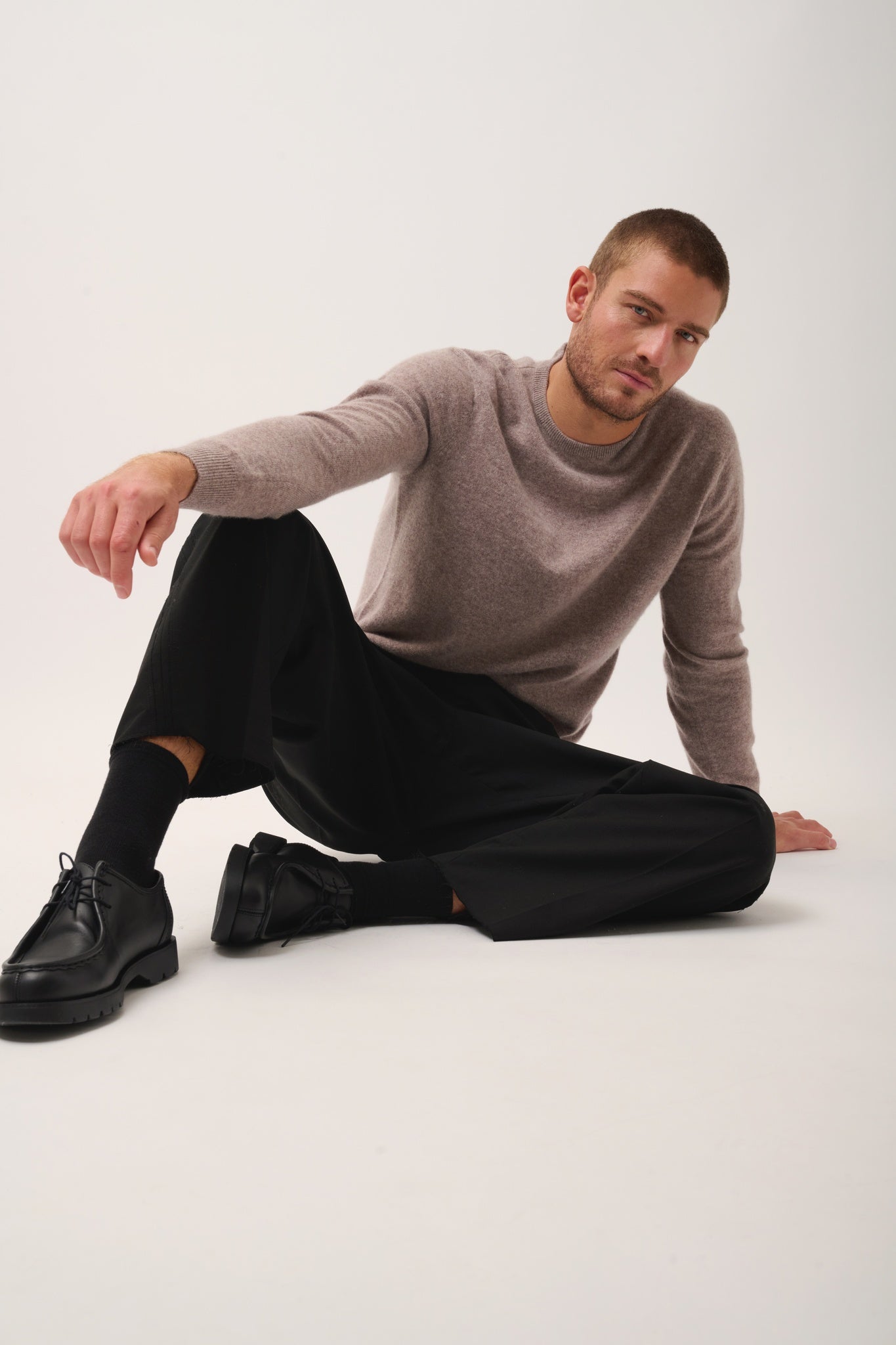 HOWARD pull col rond caribou chiné