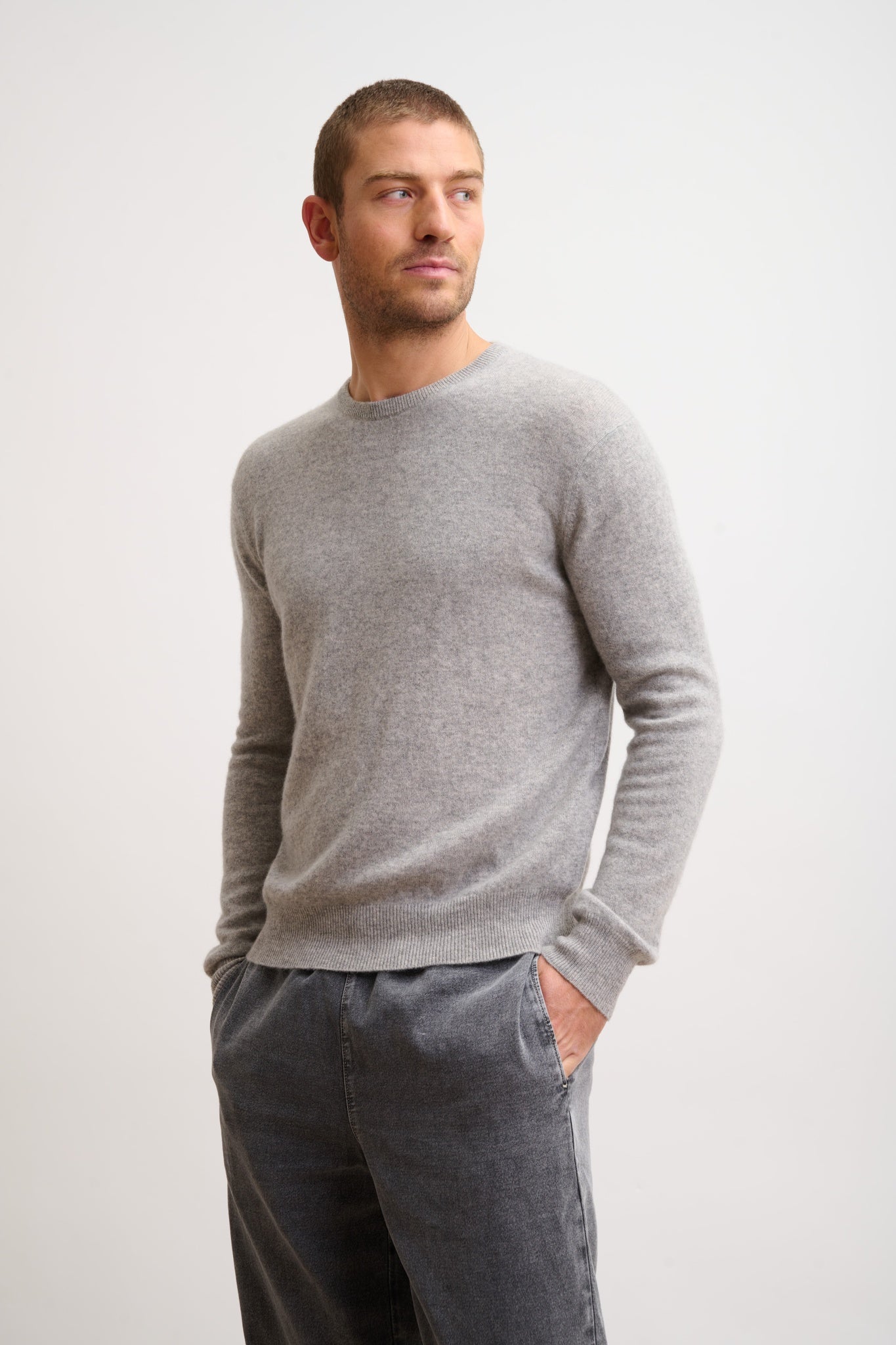 HOWARD pull col rond nuage chiné