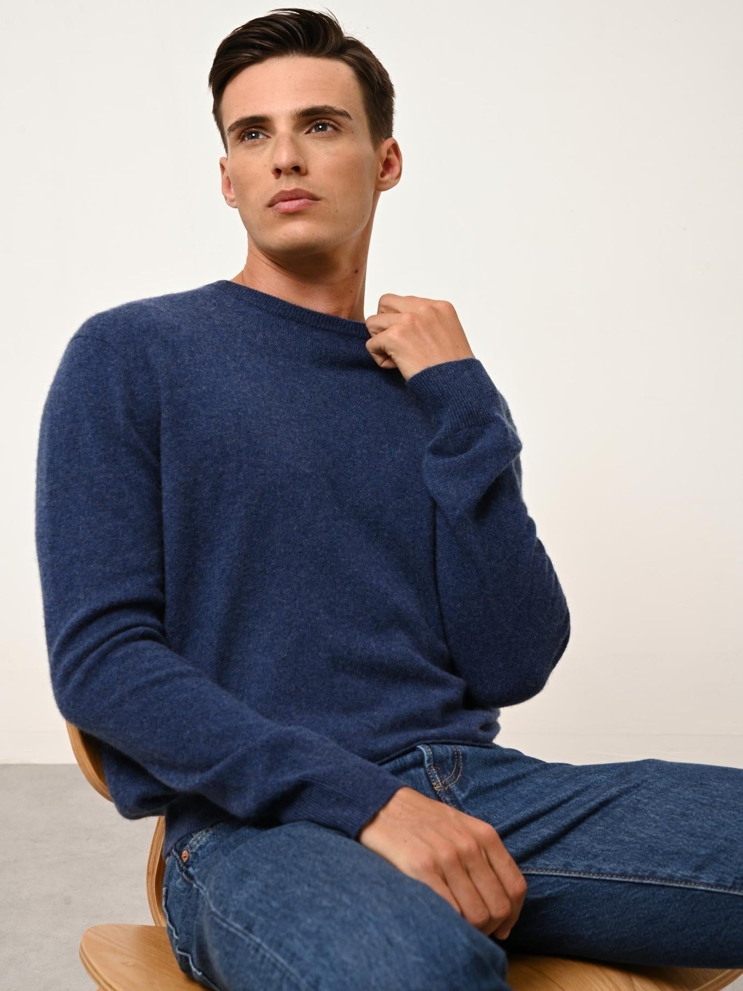 HOWARD pull col rond ocean chiné