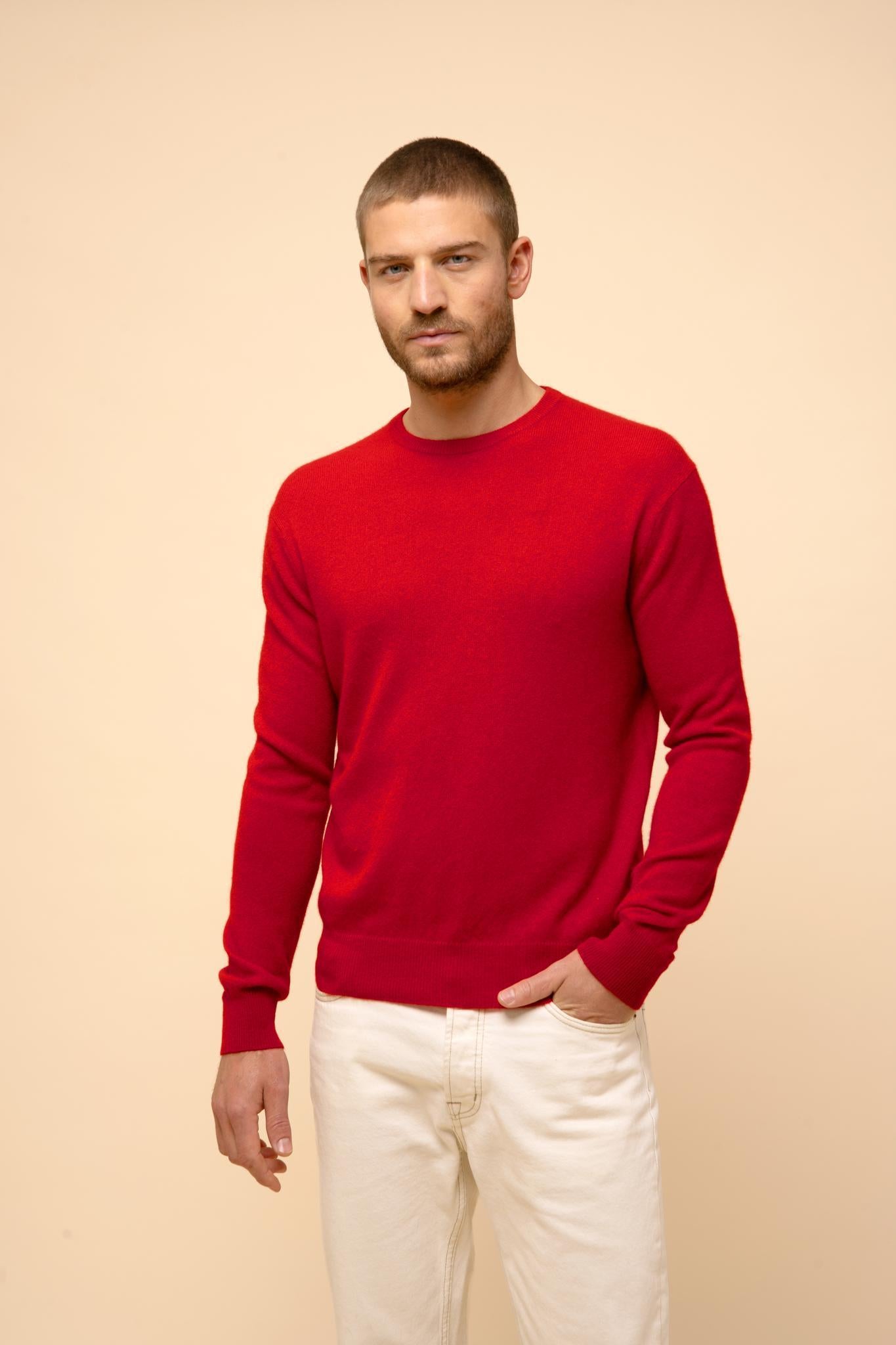 HOWARD pull col rond rouge