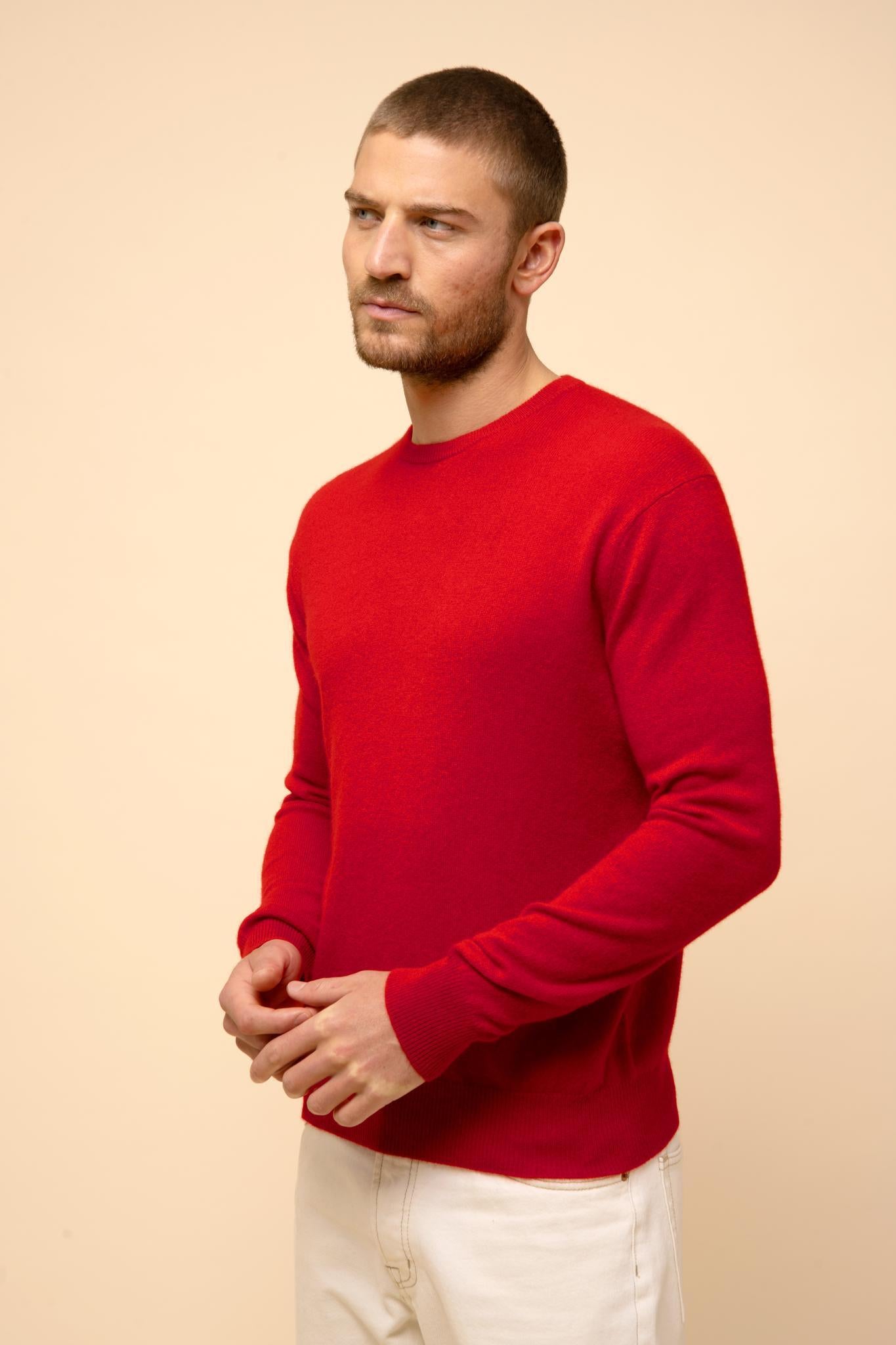 HOWARD pull col rond rouge