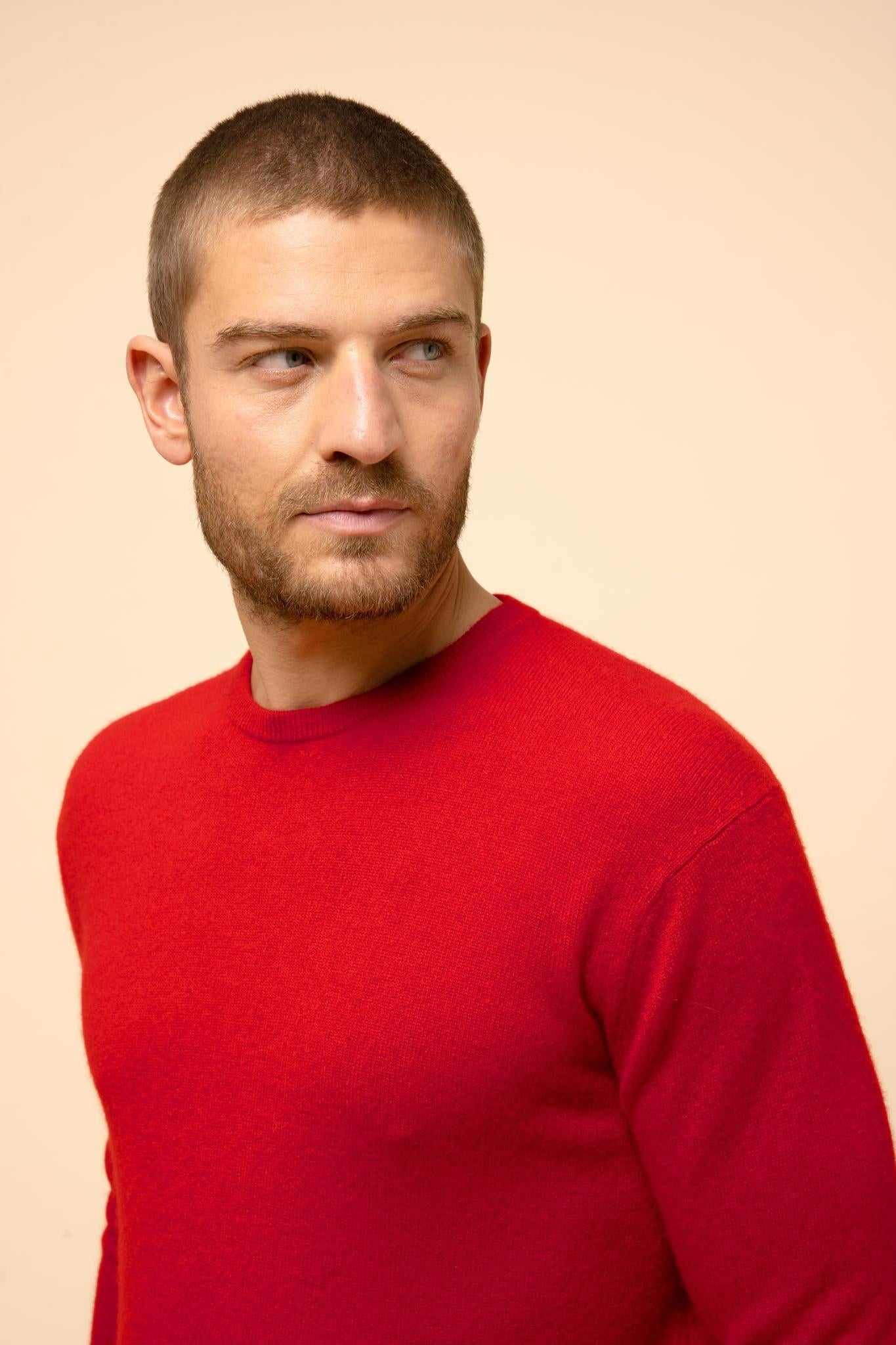 HOWARD pull col rond rouge