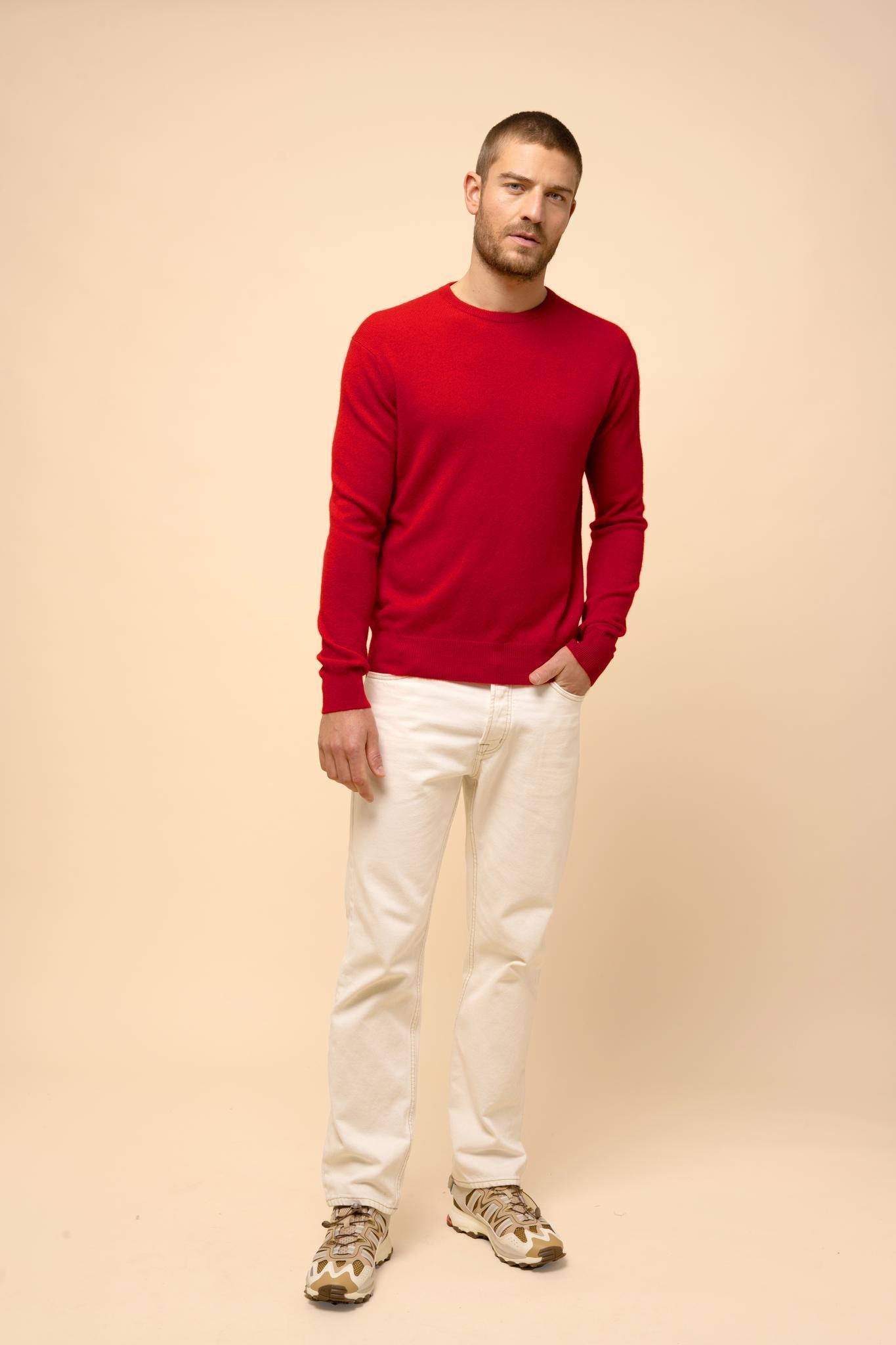 HOWARD pull col rond rouge