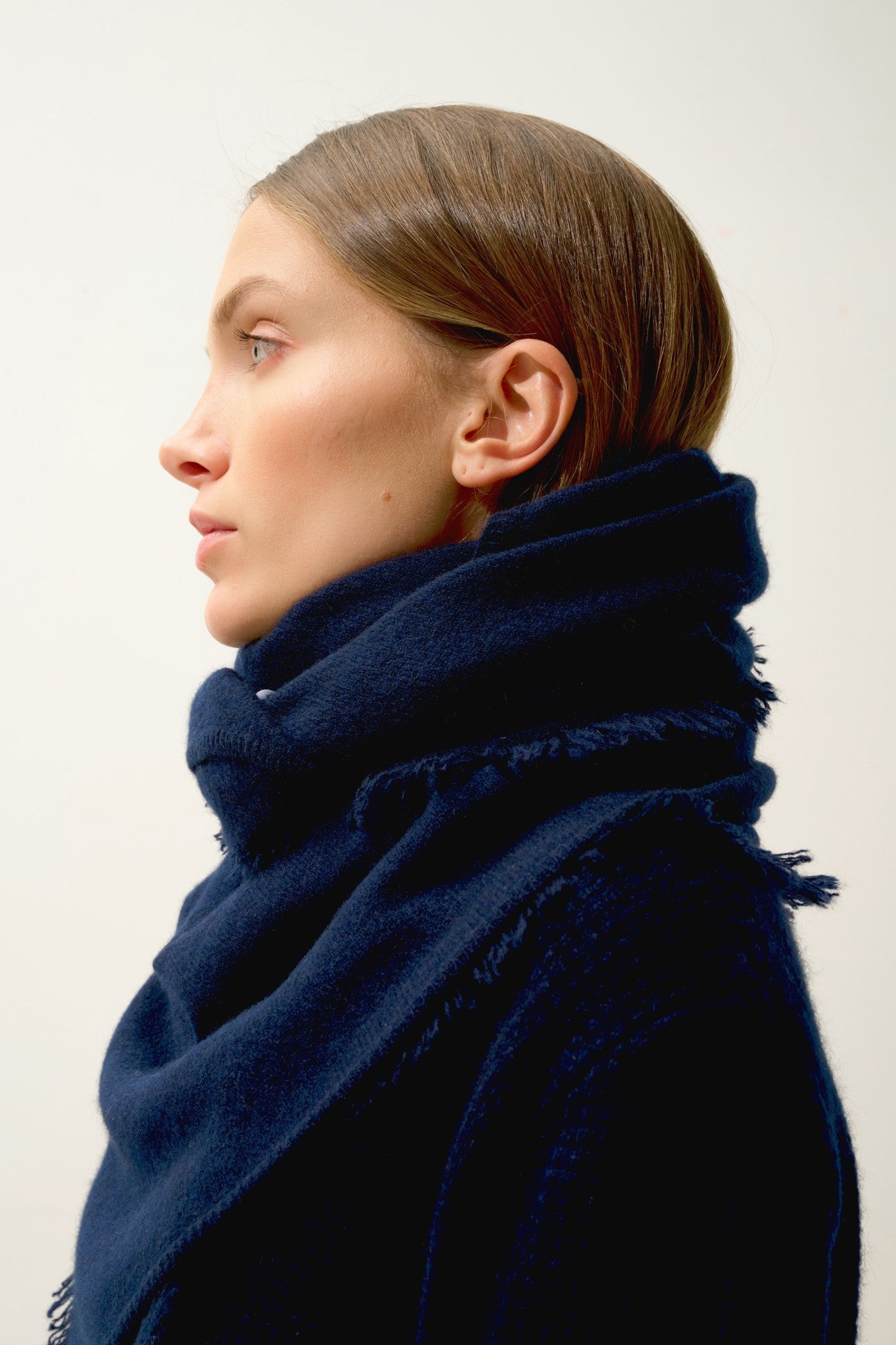 huacho écharpe carrée navy 100% cachemire