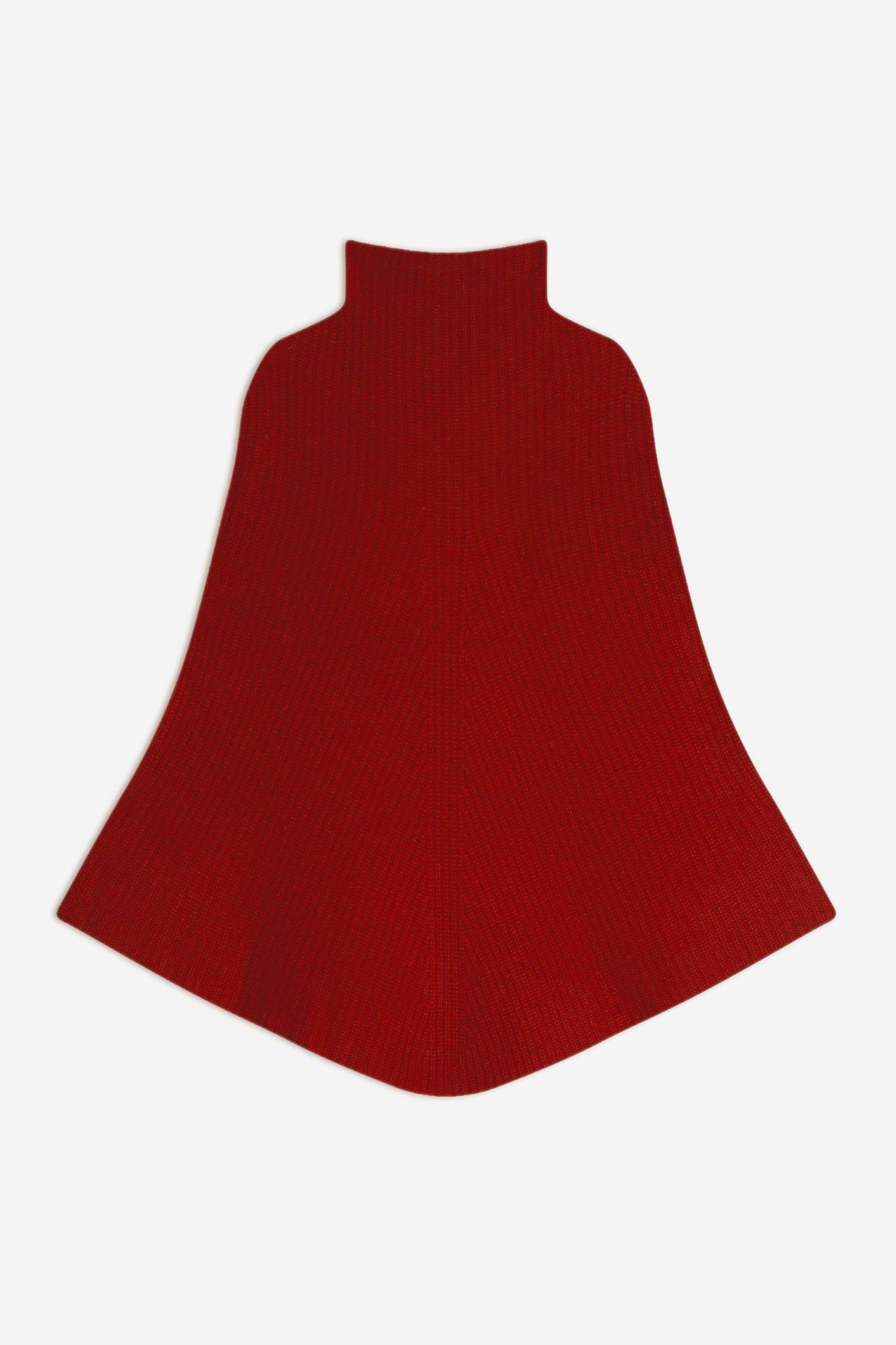 HUARAZ high-neck cape, 6-ply ruby