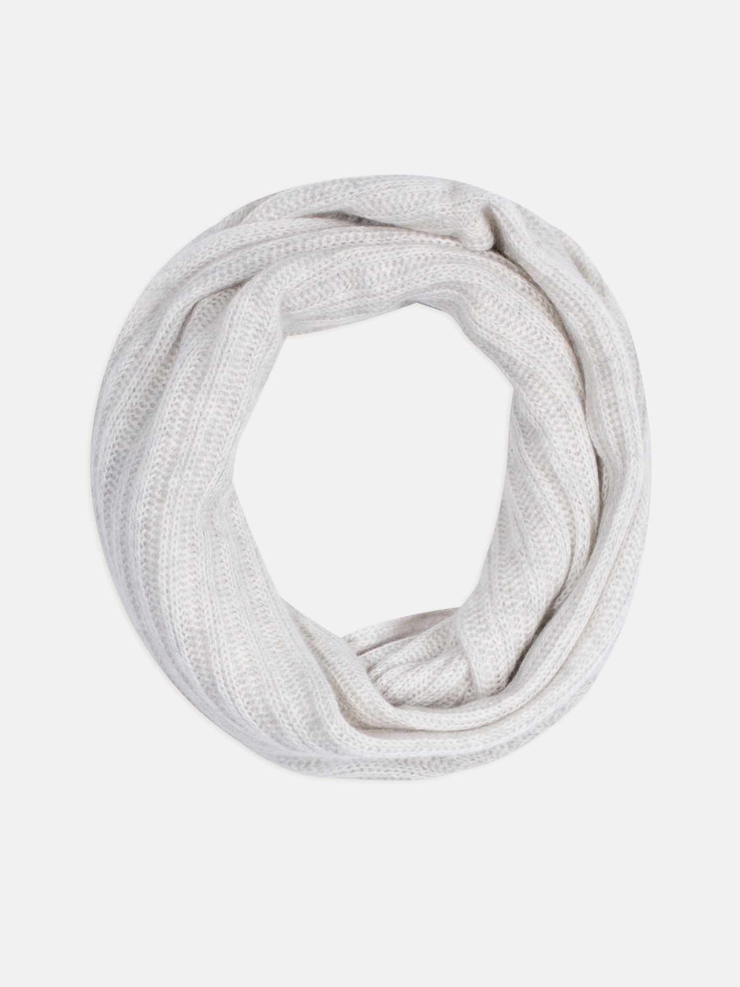 HUTTON pearl gray marled 4-ply neck warmer