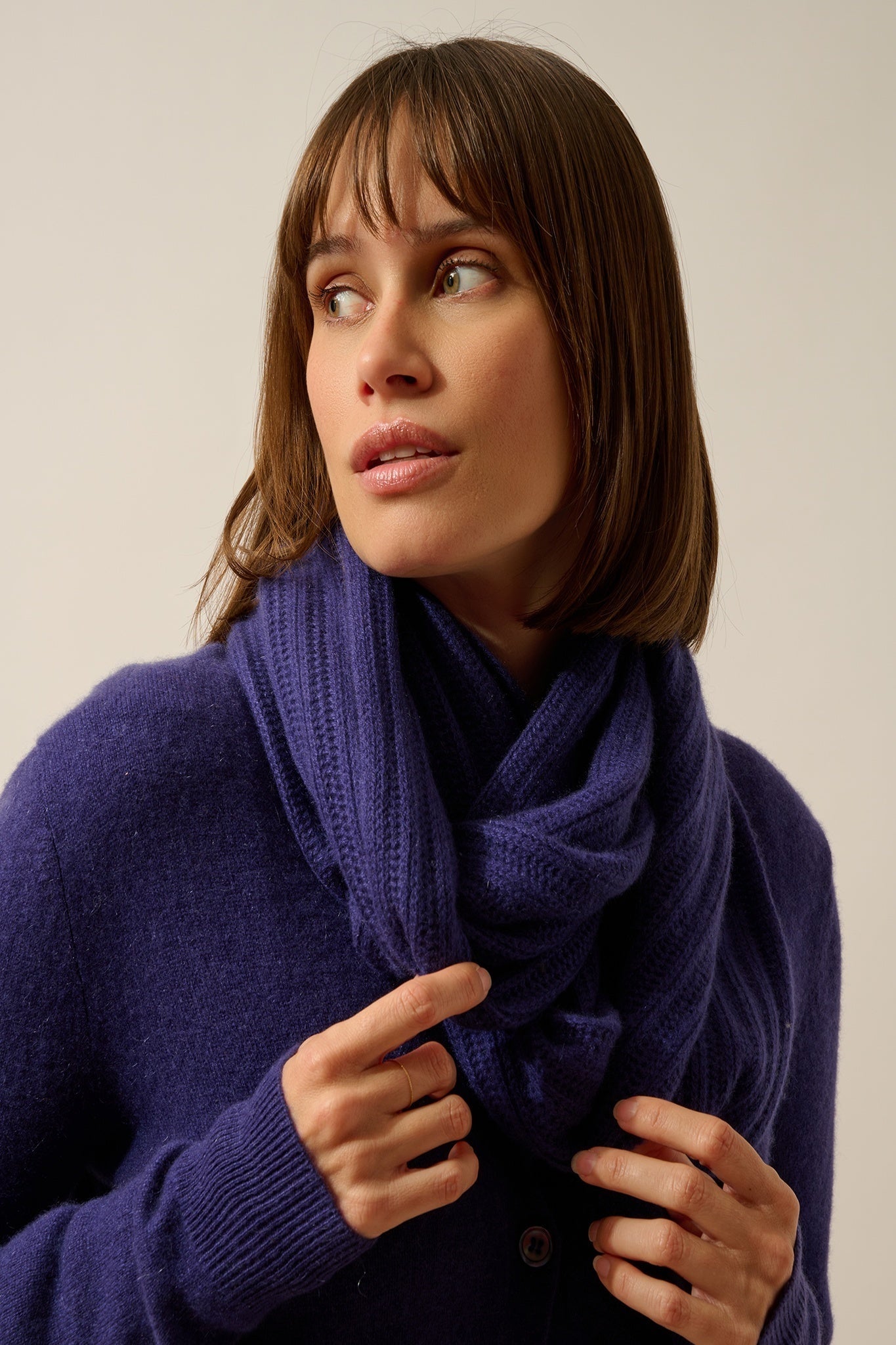 HUTTON tour de cou 4 fils purple