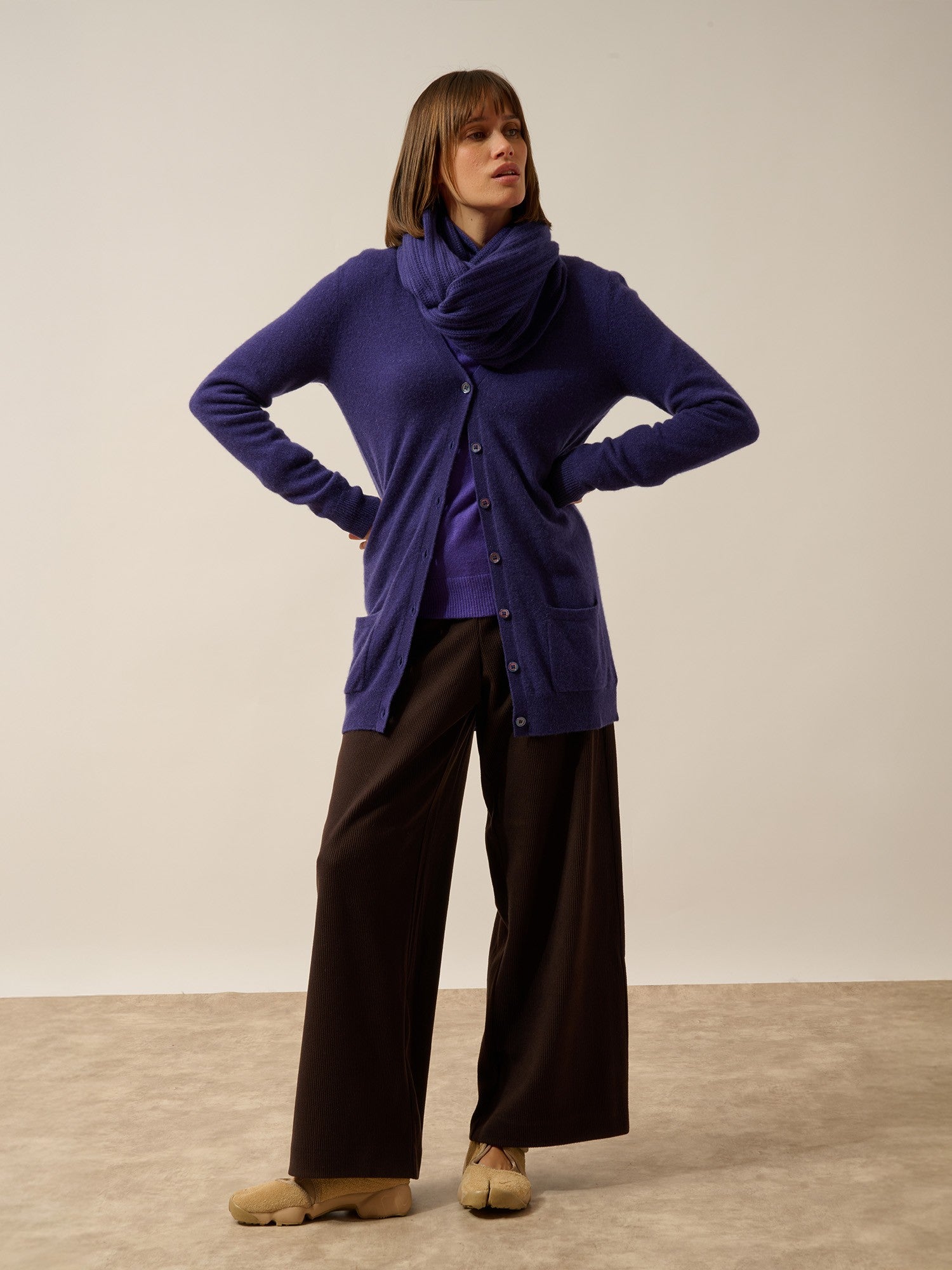 hutton tour de cou 4 fils purple