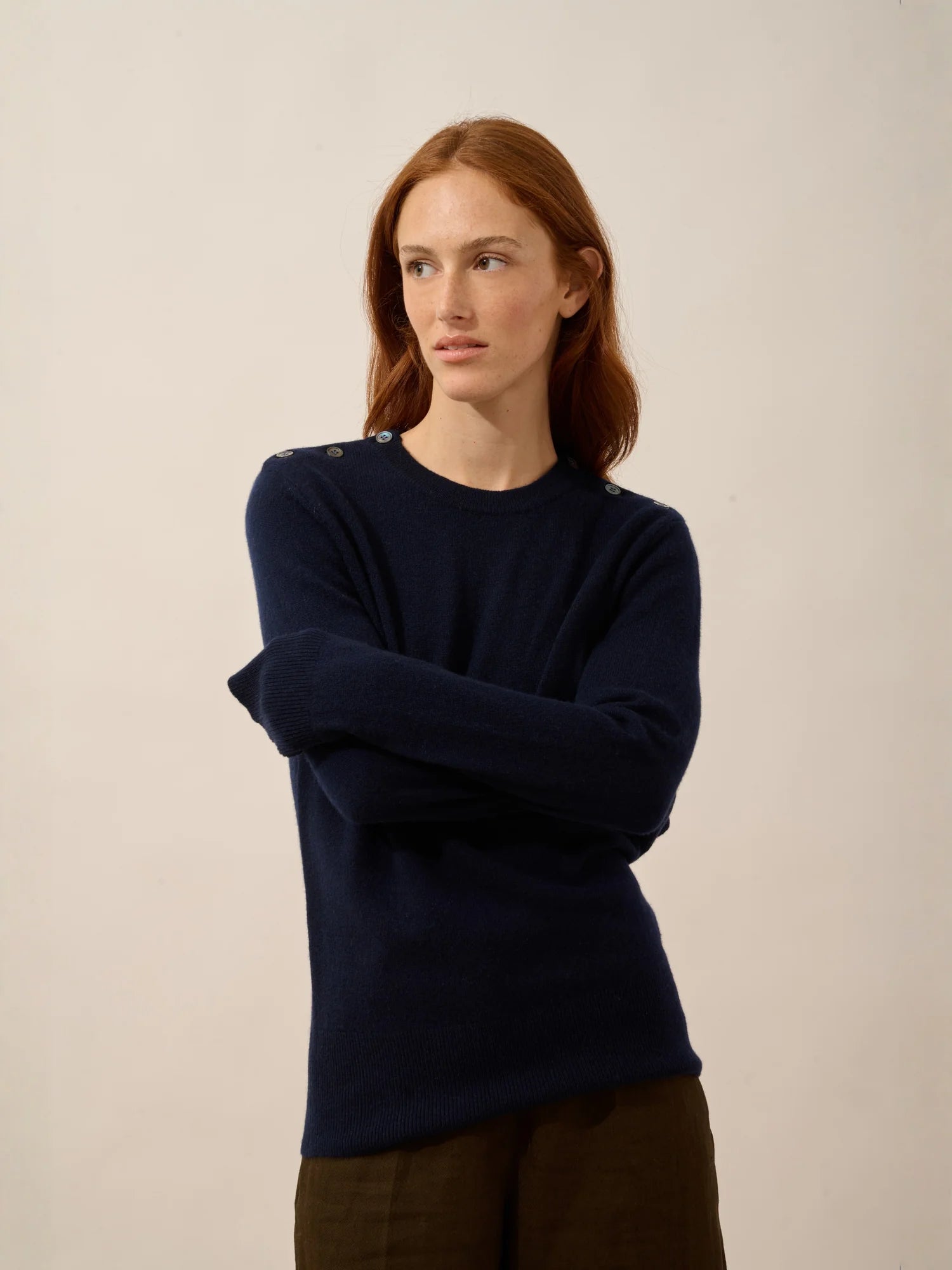 JEANNE Pull Col Rond Marin Bleu Marine
