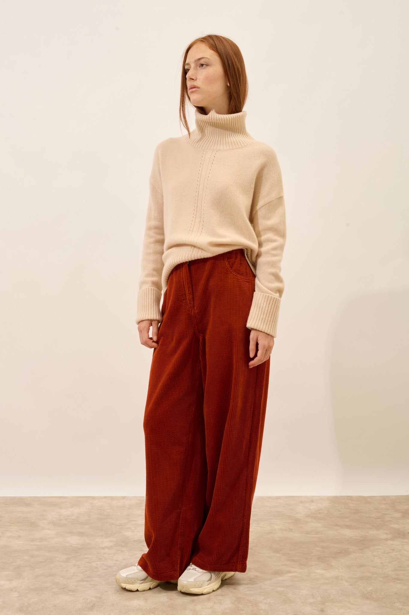 ilona pull col roulé sable 100% cachemire