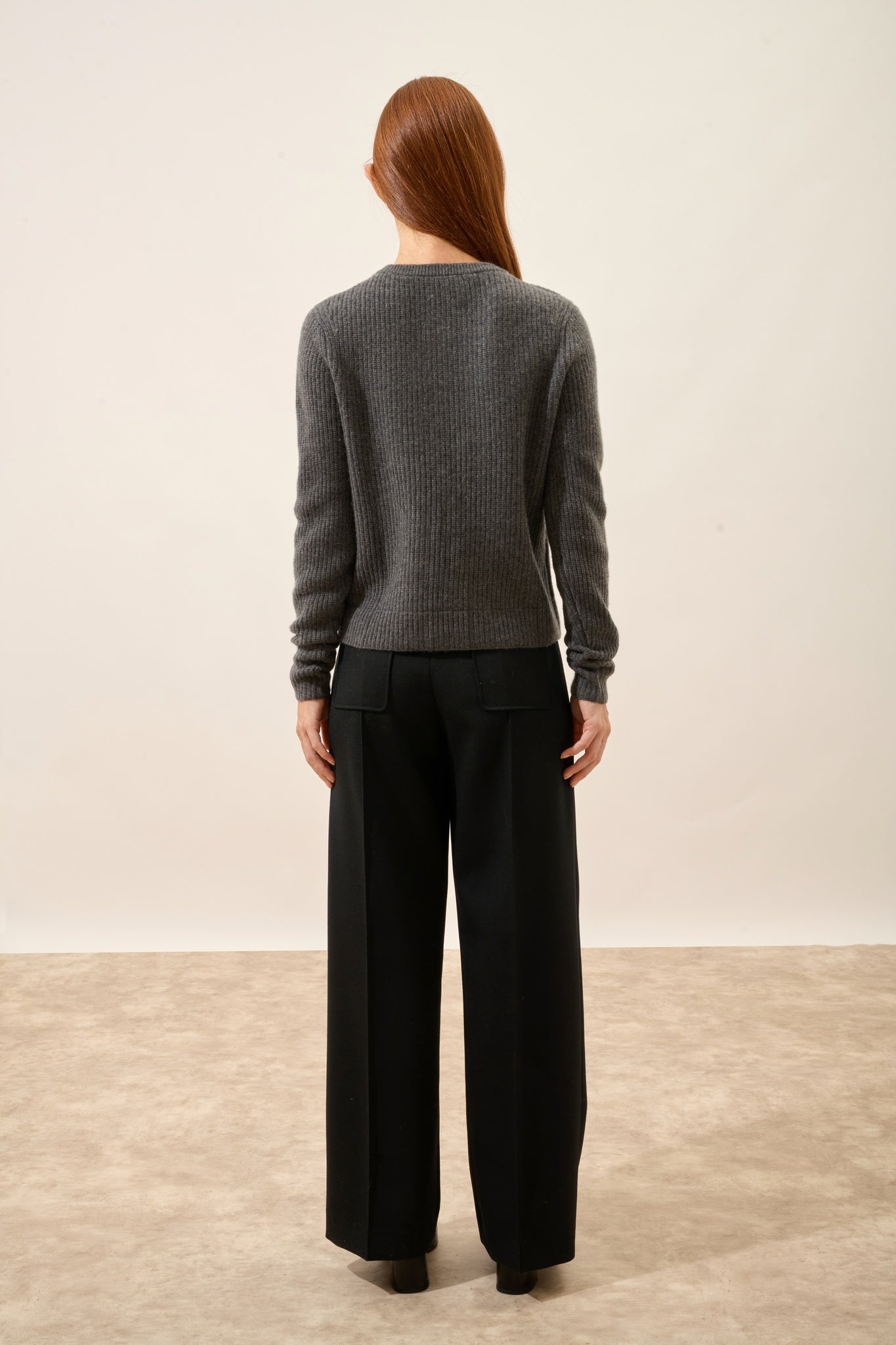 INAYA pull col rond anthracite chiné