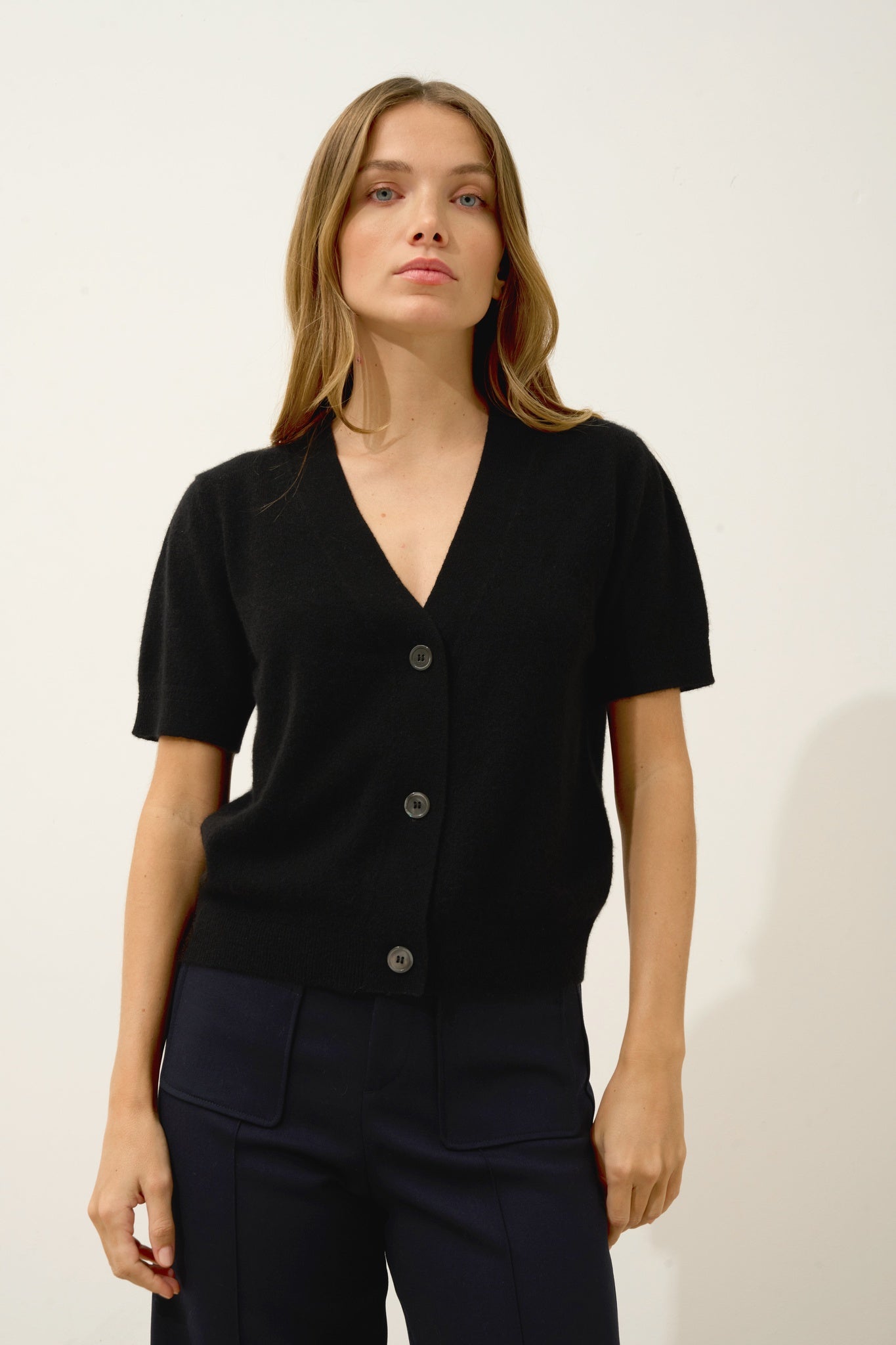 IRIS cardigan col v noir