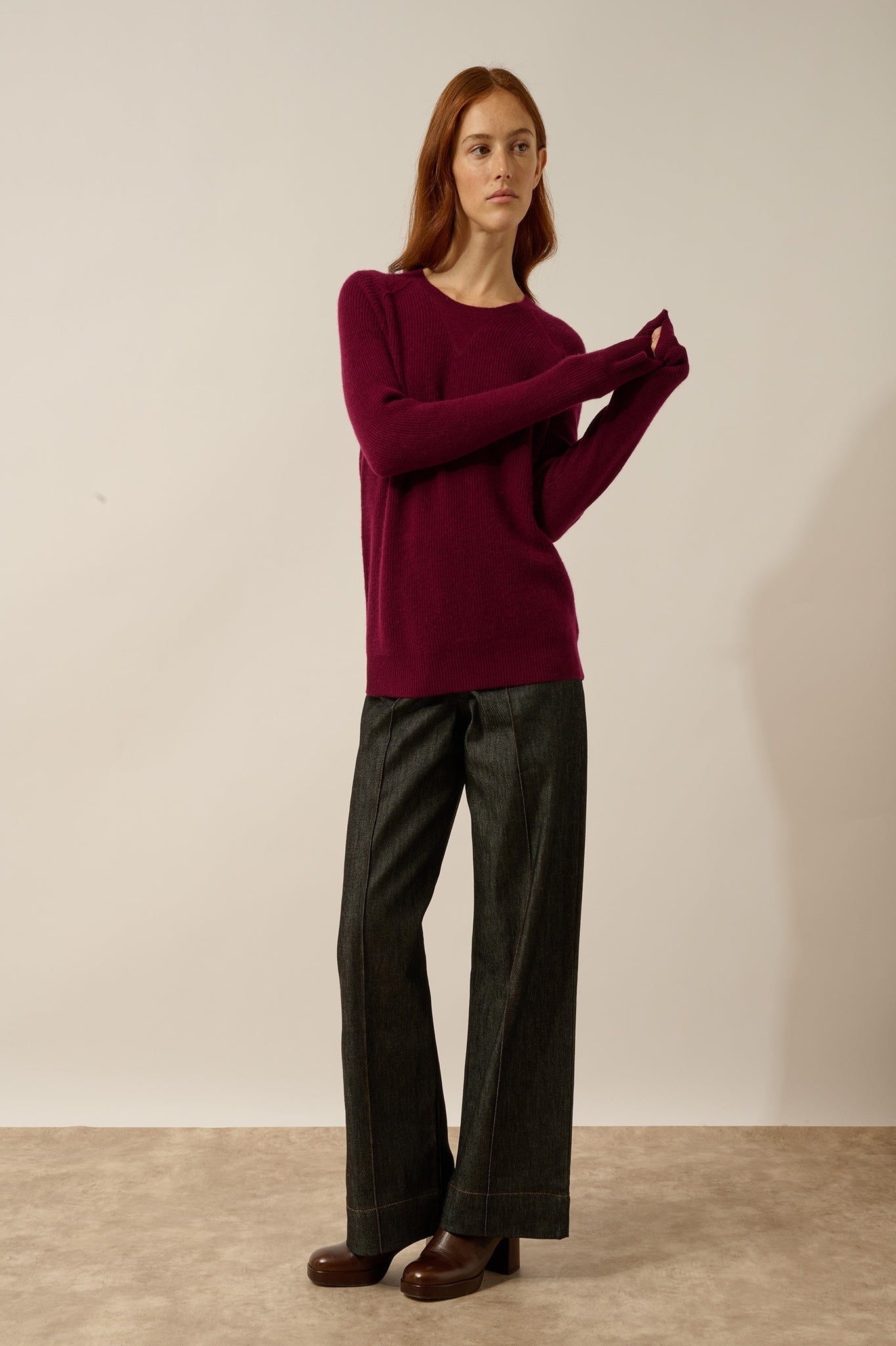 ISADORA pull col rond bordeaux