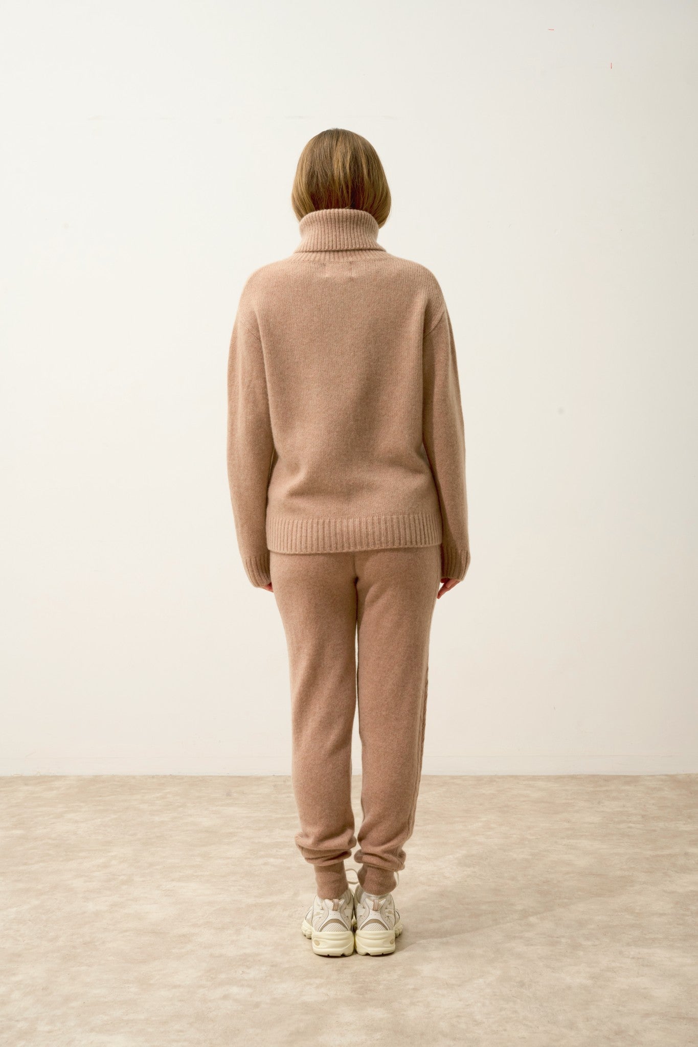 iseria pull col roulé 4 fils camel chiné 100% cachemire