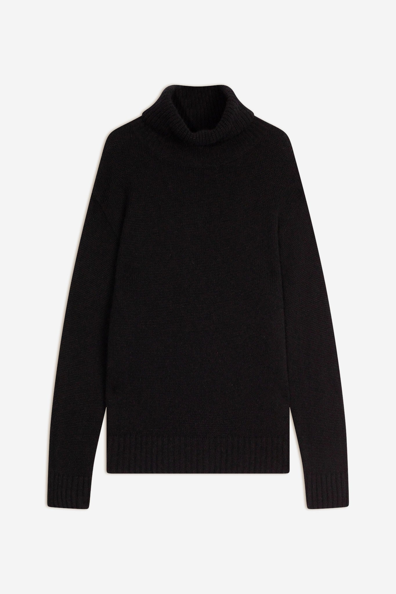 iseria pull col roulé 4 fils noir