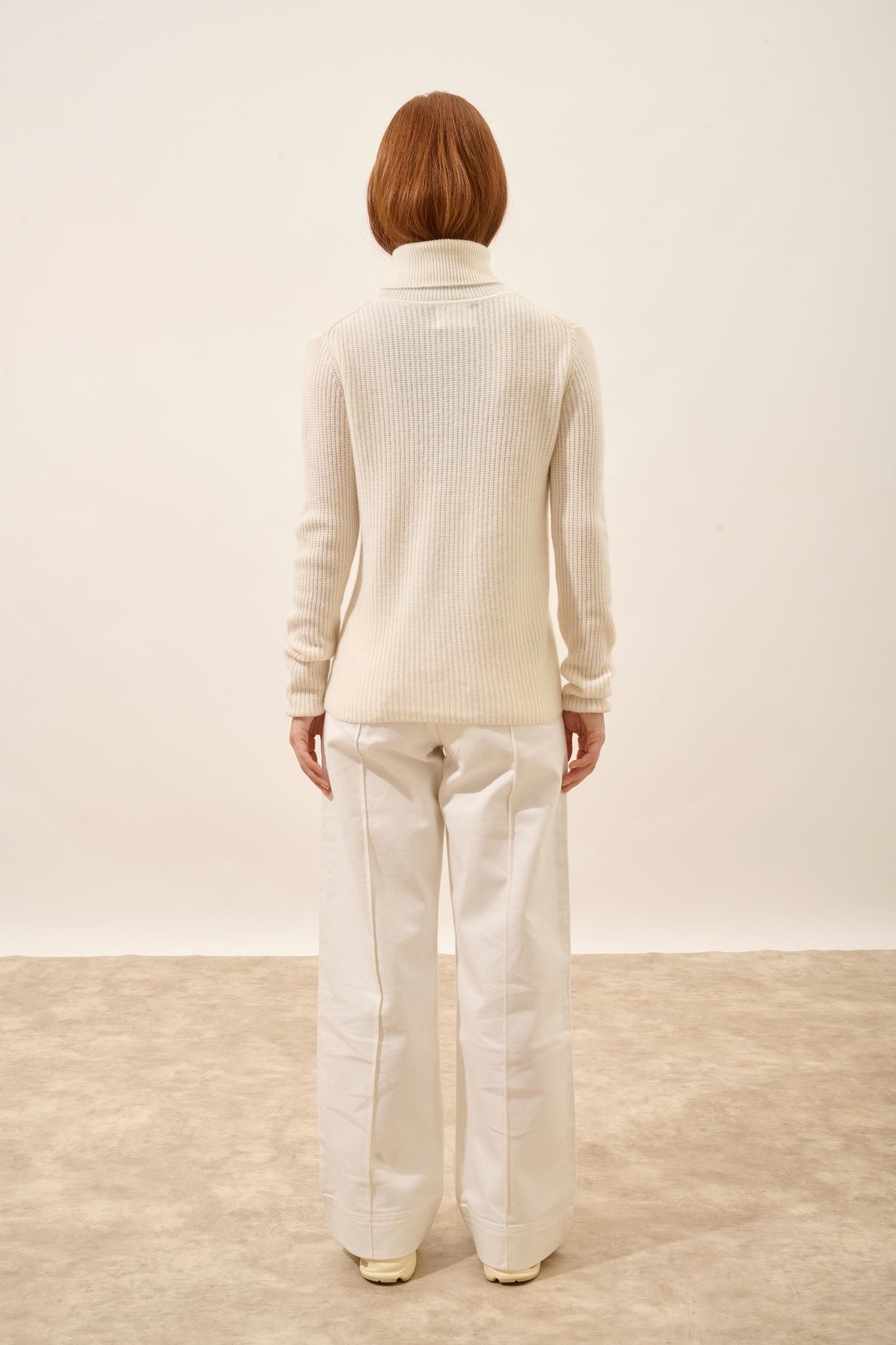 ISOLDE pull col roulé 4 fils ivoire