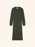 HELENA Robe Col Rond Kaki Chiné