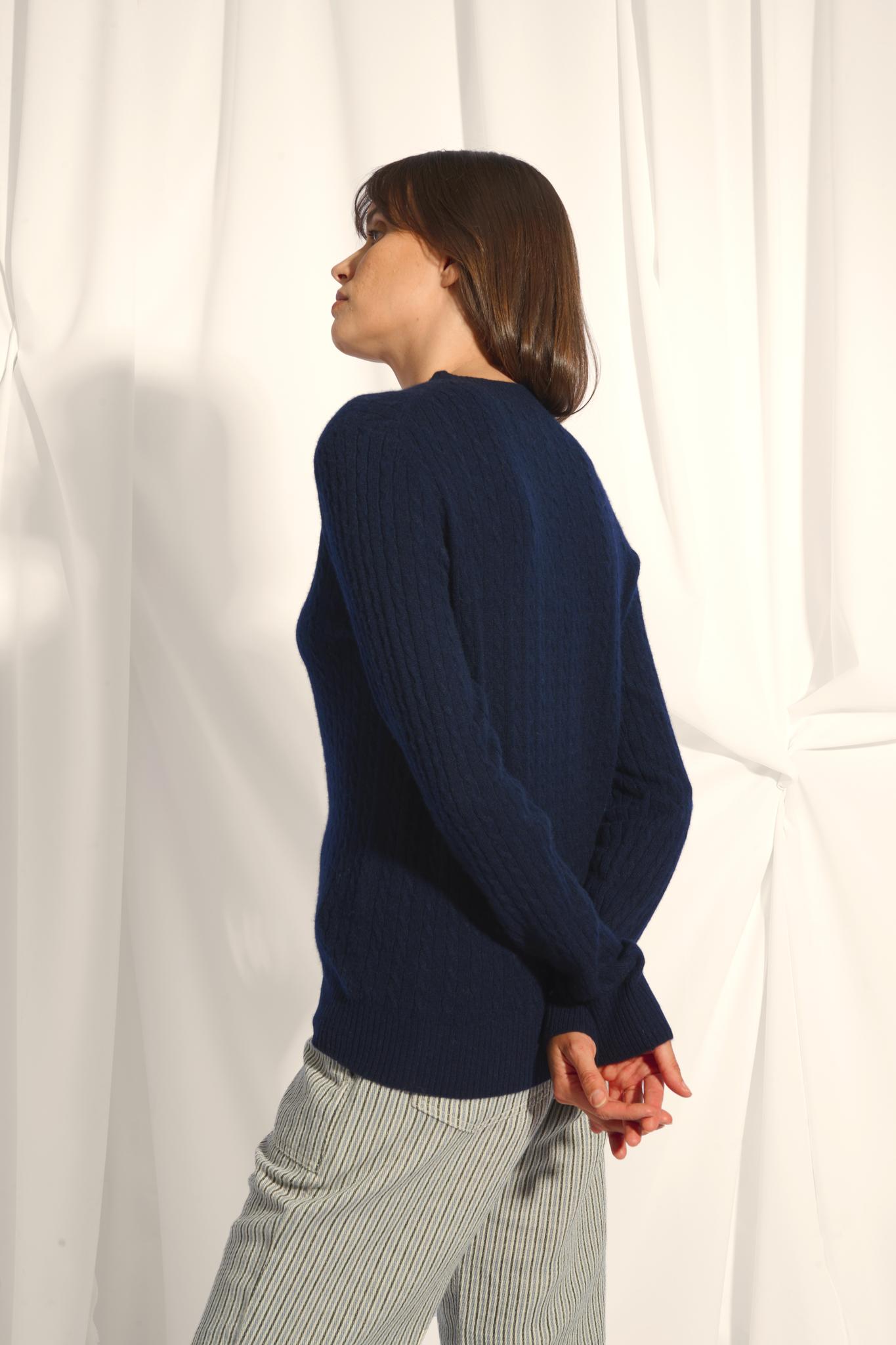 JADE pull col rond navy