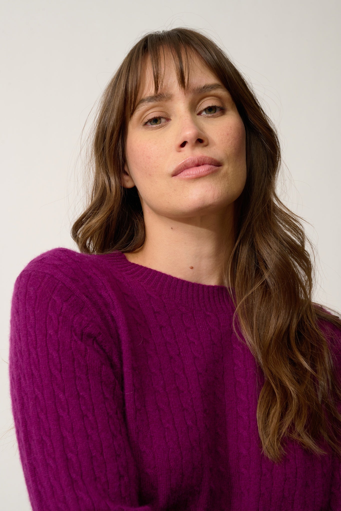 JADE plum round-neck sweater