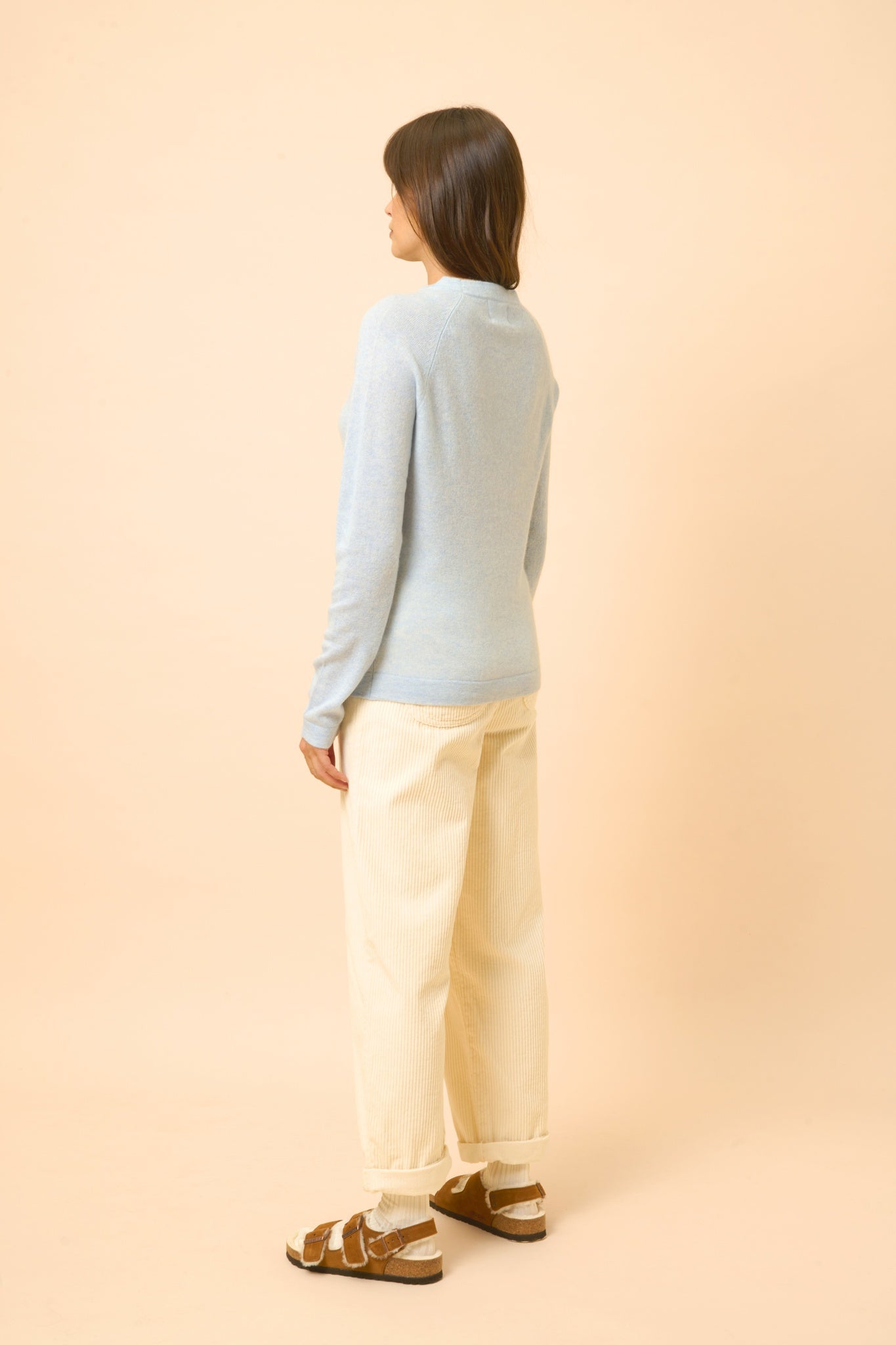 JANE pull col rond bleu clair chiné