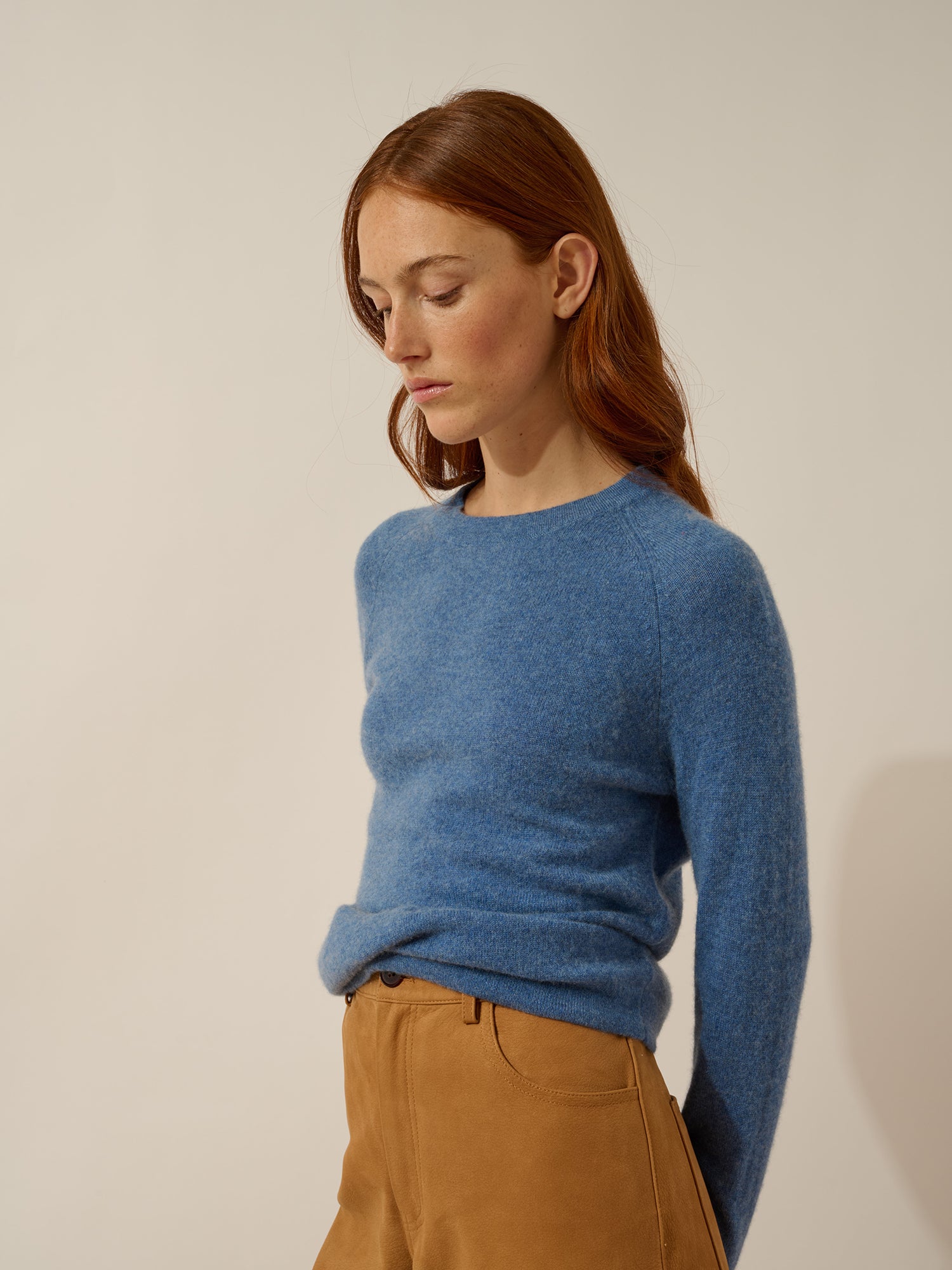 JANE denim blue round-neck sweater