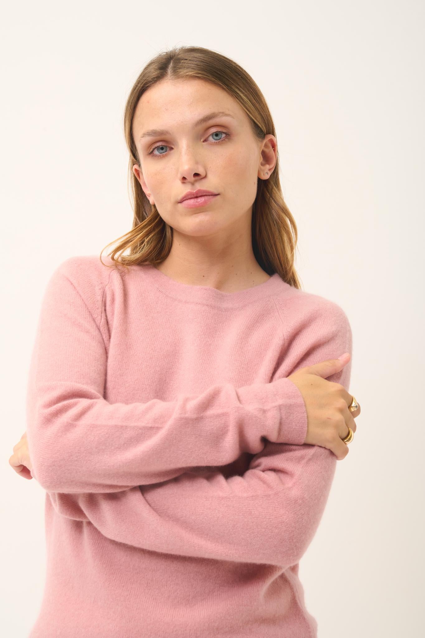 JANE pull col rond bois de rose