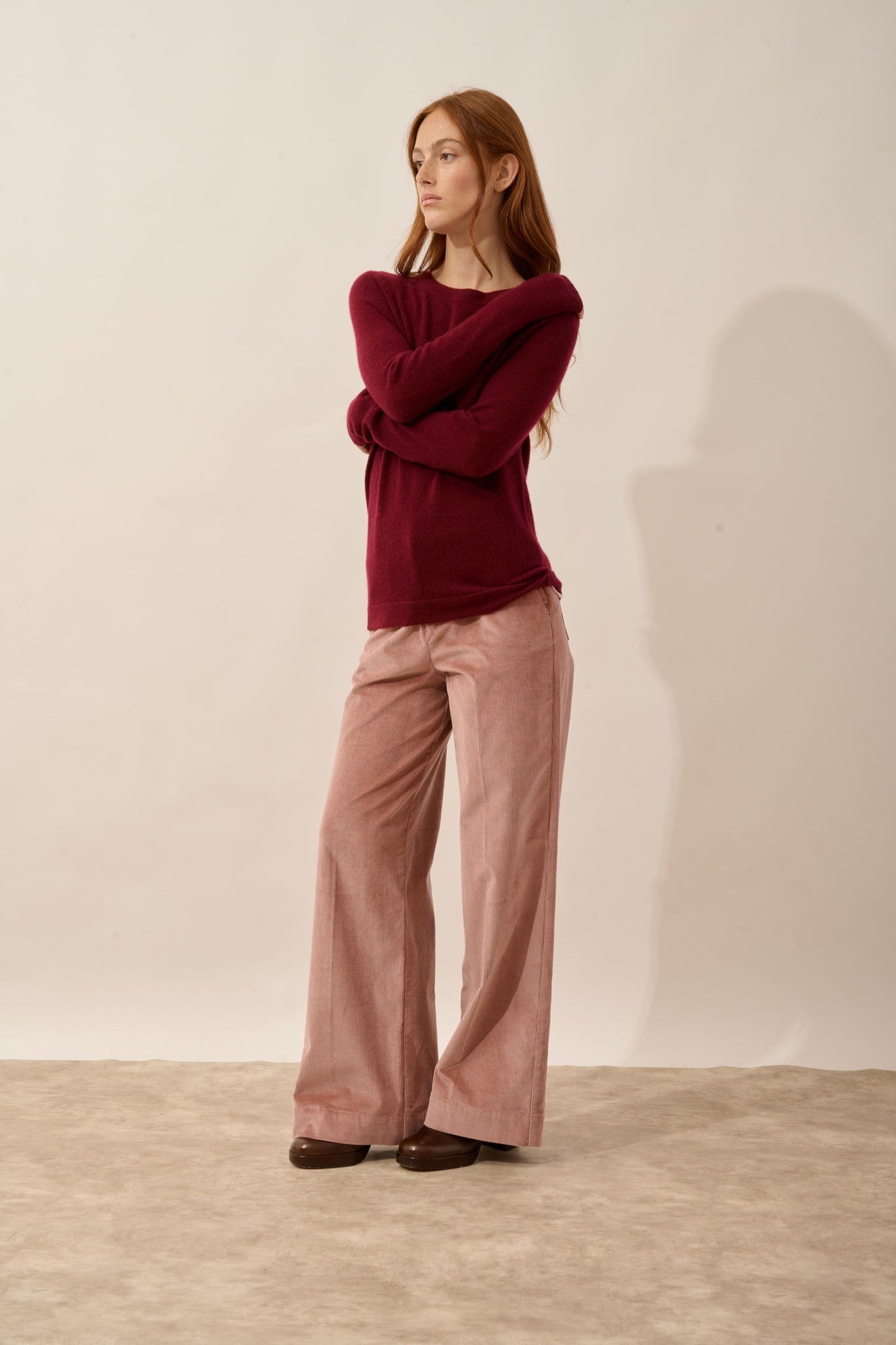 JANE pull col rond bordeaux