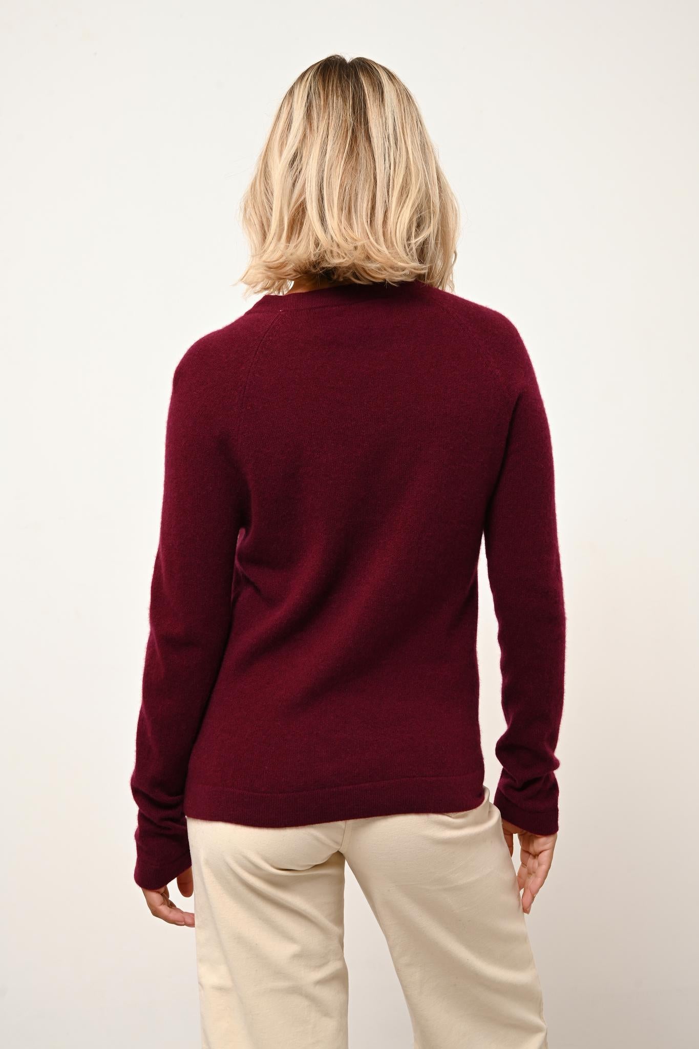 JANE pull col rond bordeaux