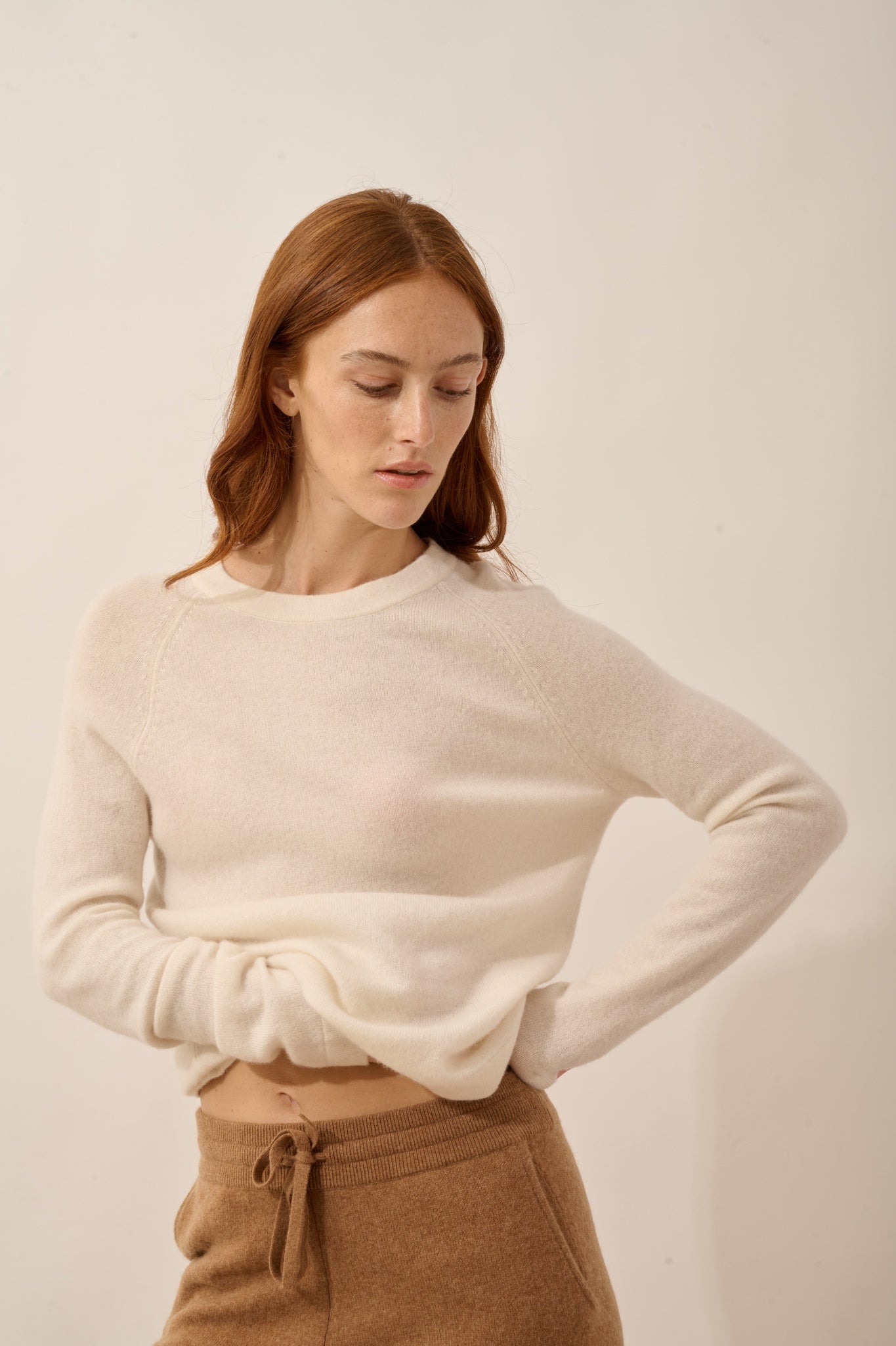 JANE pull col rond ivoire