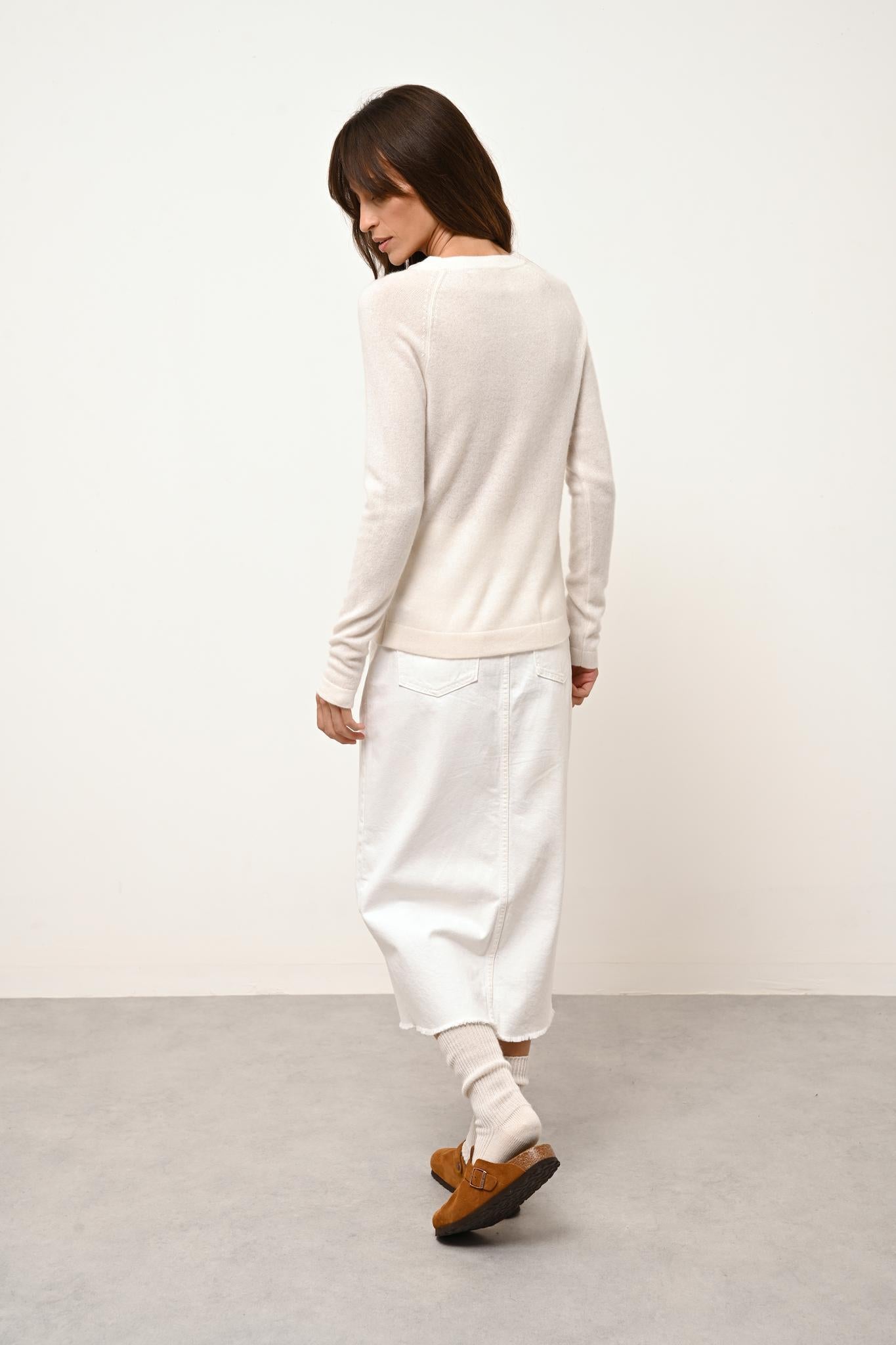 JANE pull col rond ivoire