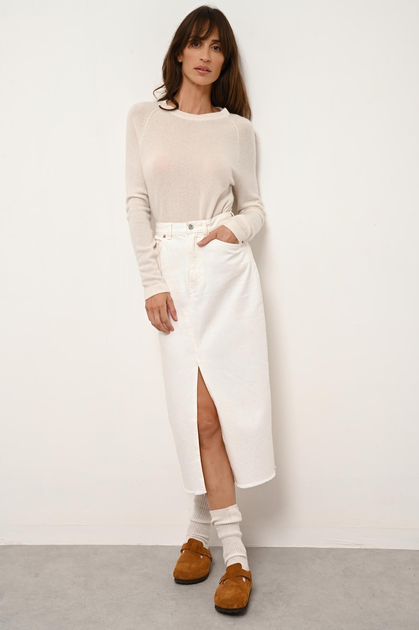 JANE pull col rond ivoire