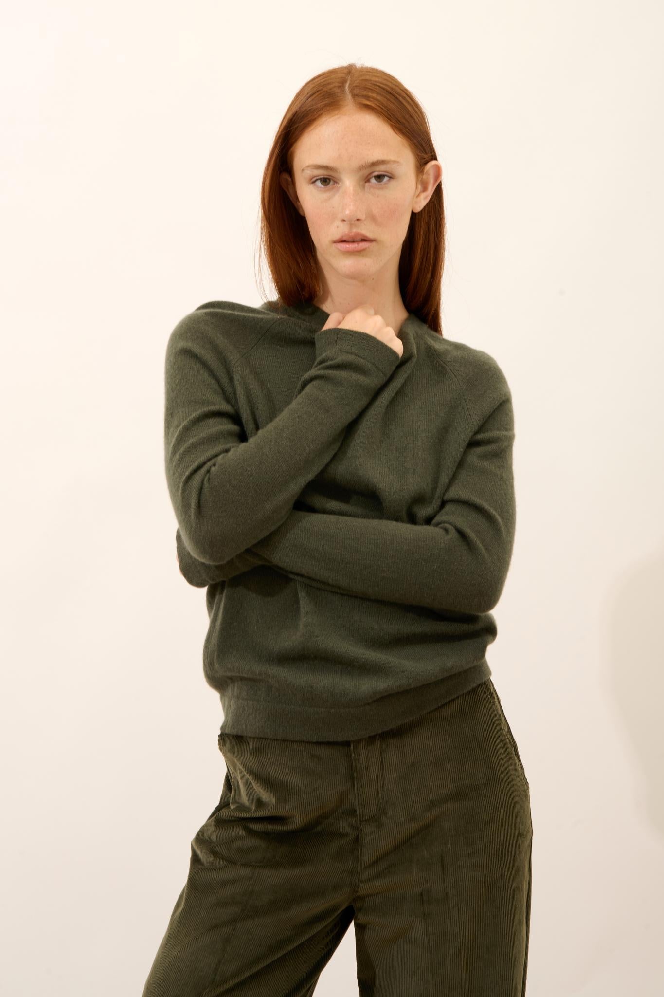 JANE round-neck sweater khaki