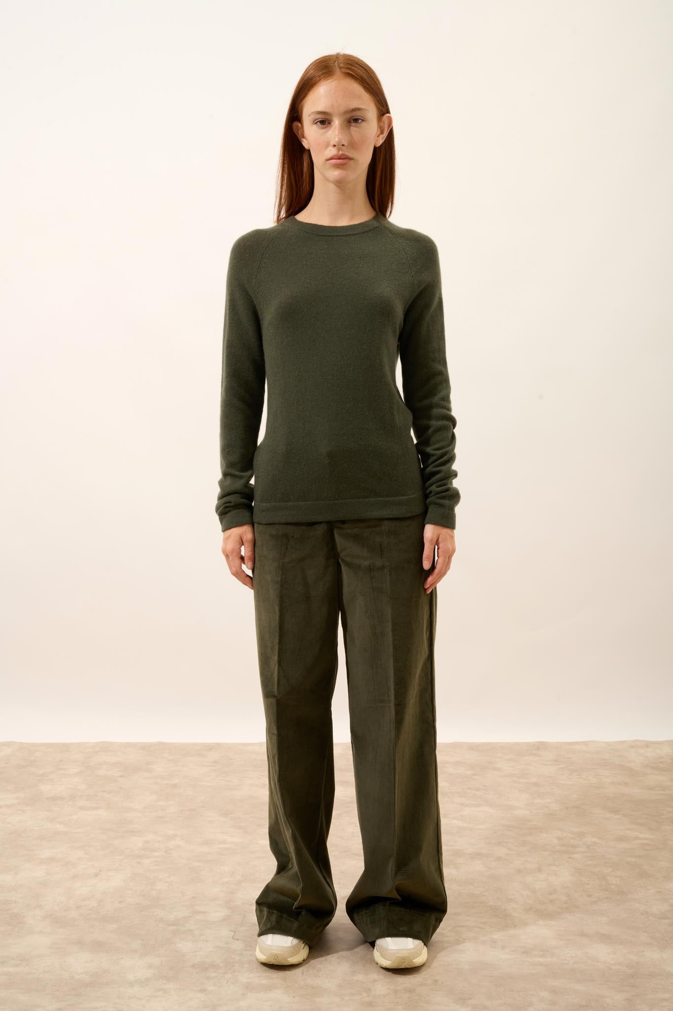 JANE pull col rond kaki