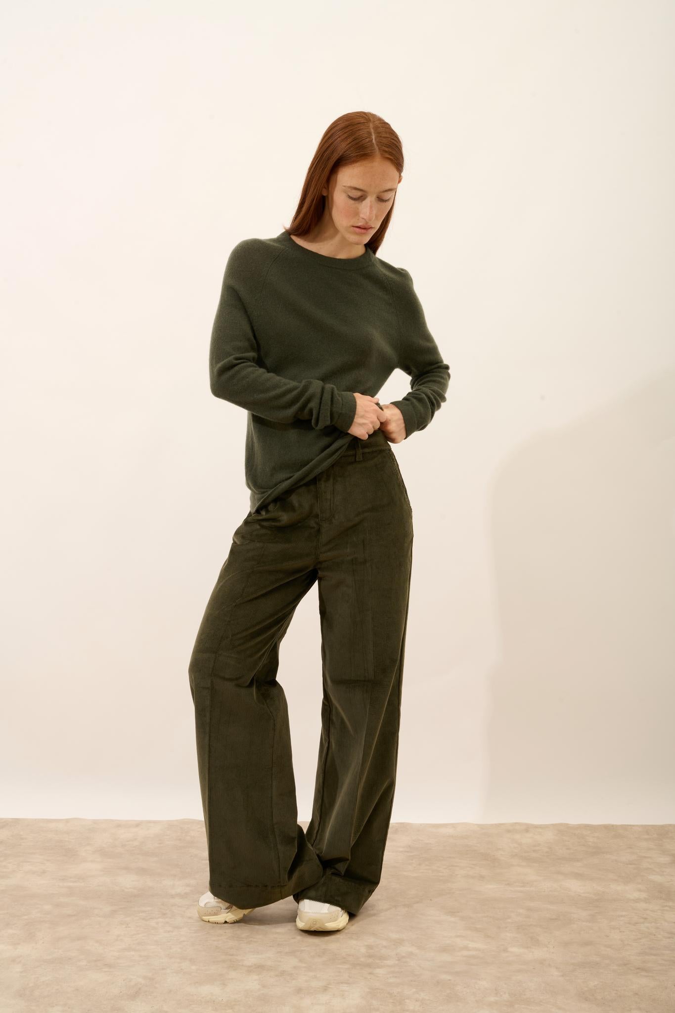 JANE pull col rond kaki