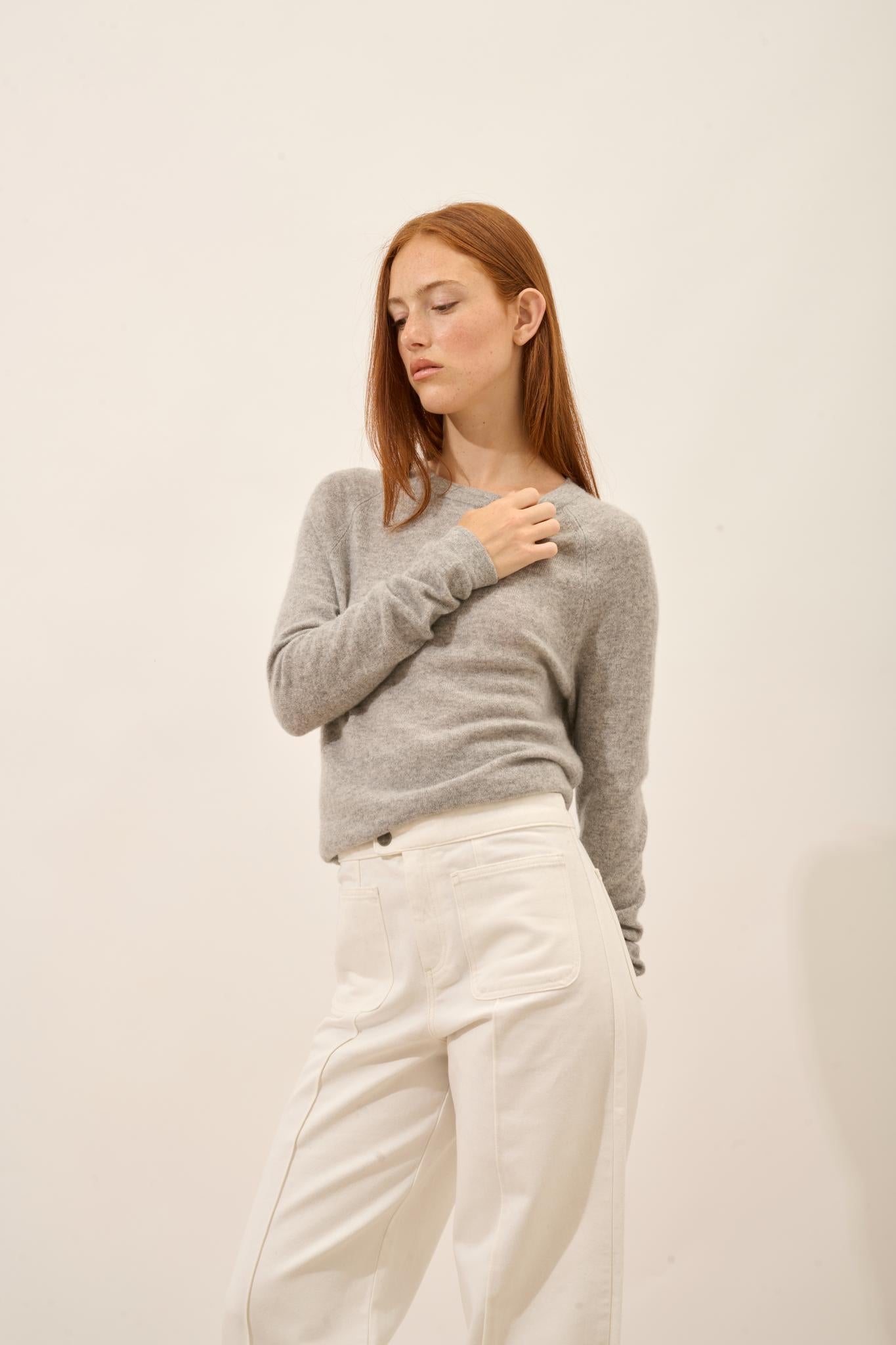 JANE pull col rond nuage chiné