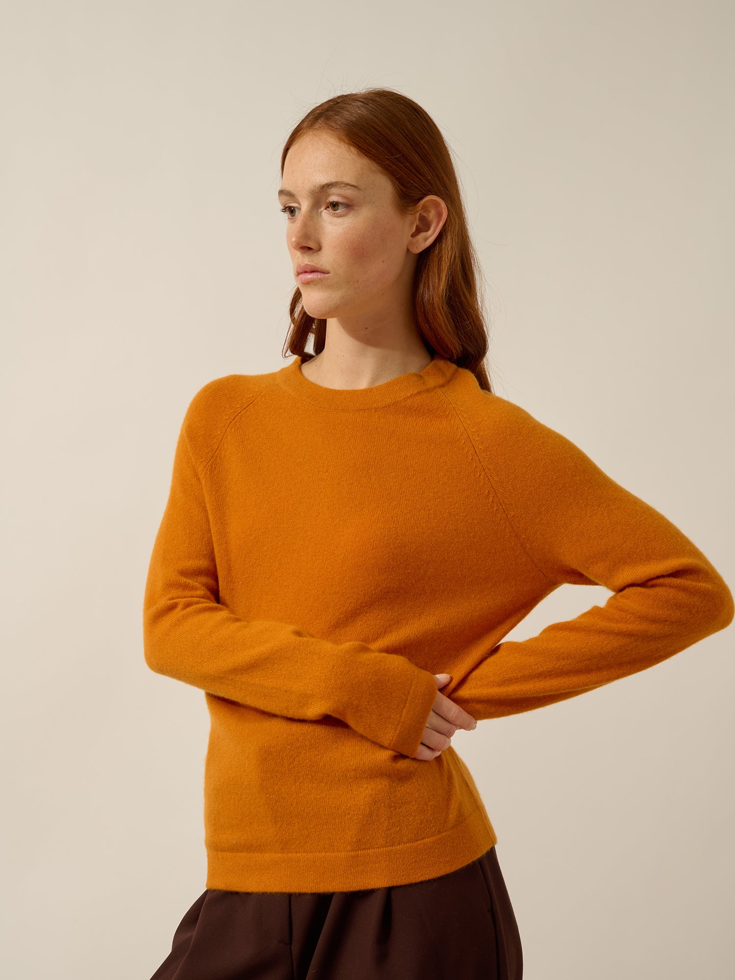 JANE round-neck sweater ochre