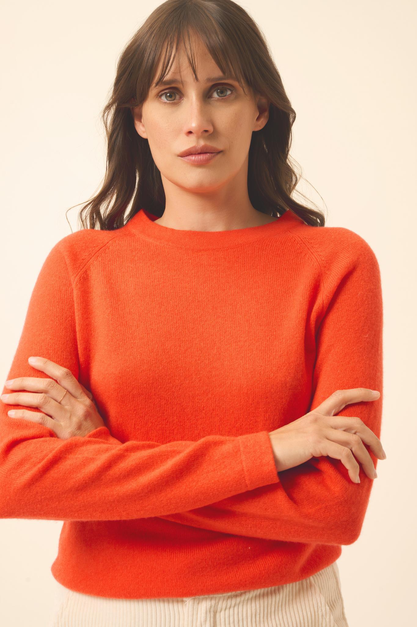JANE pull col rond orange