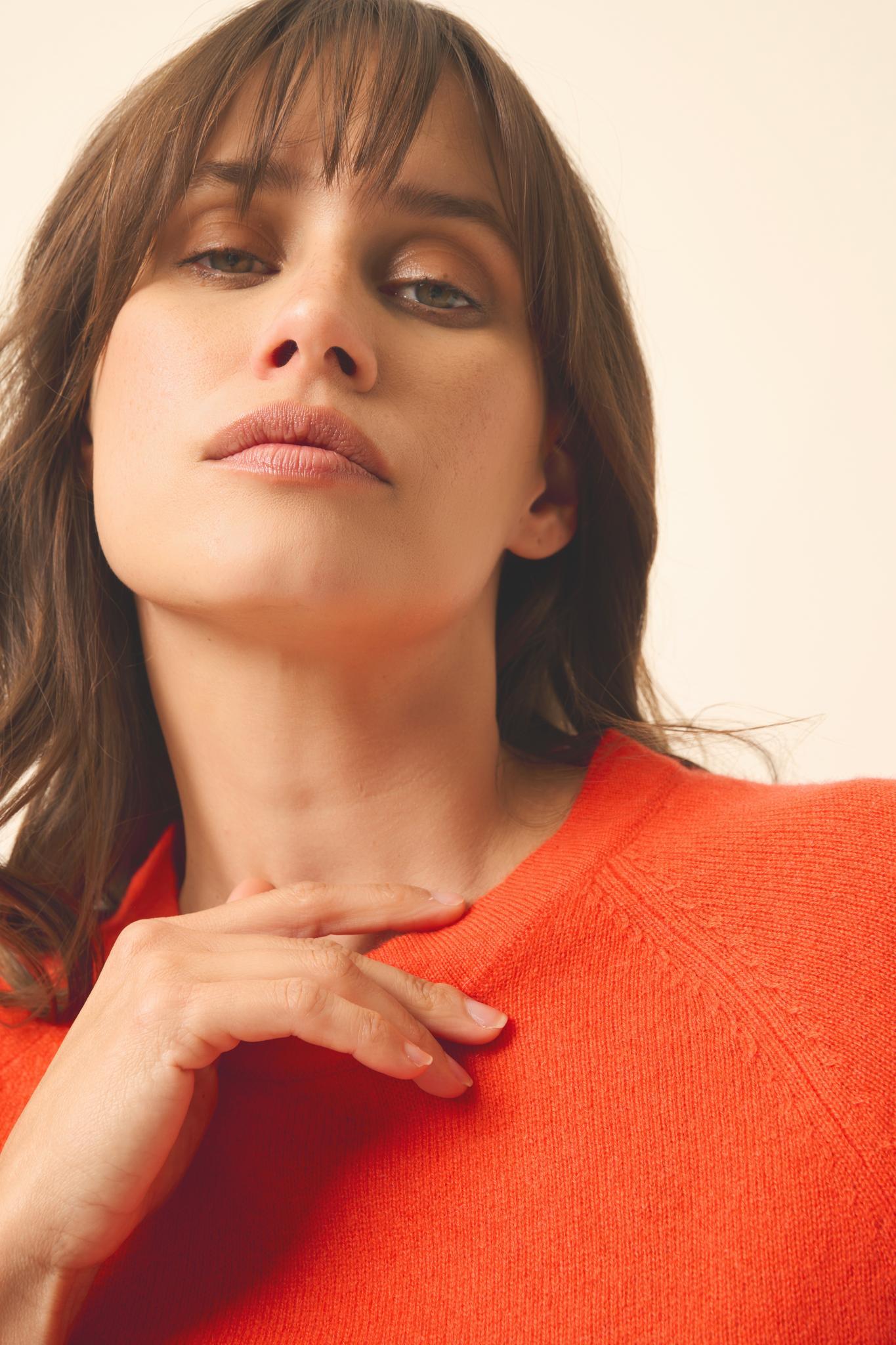 JANE pull col rond orange