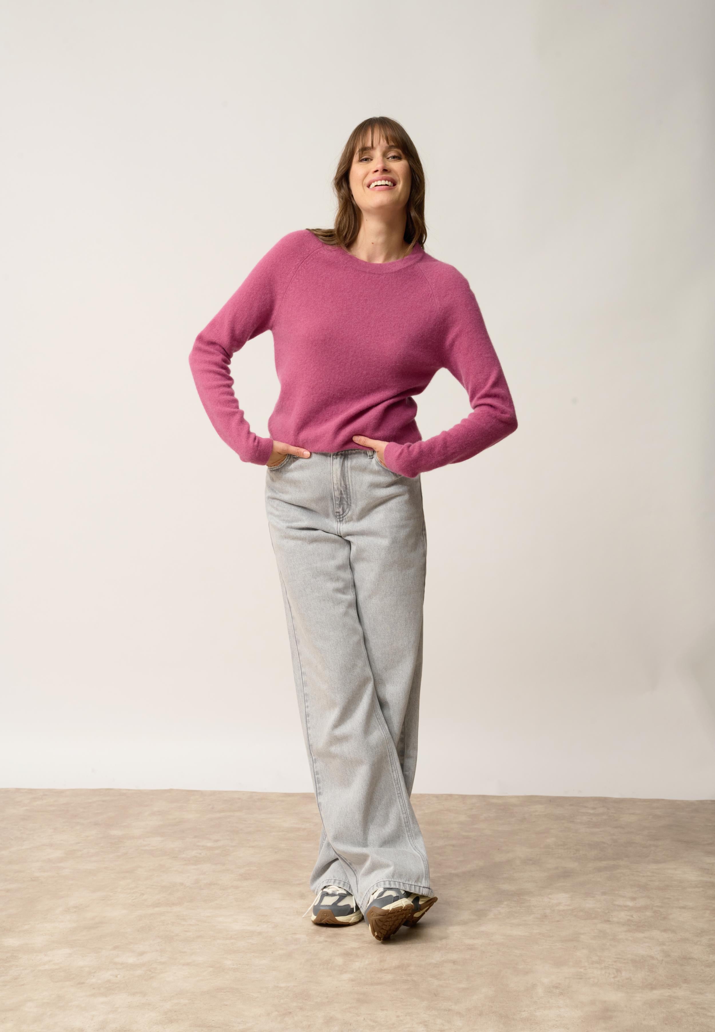 JANE pull col rond orchidée